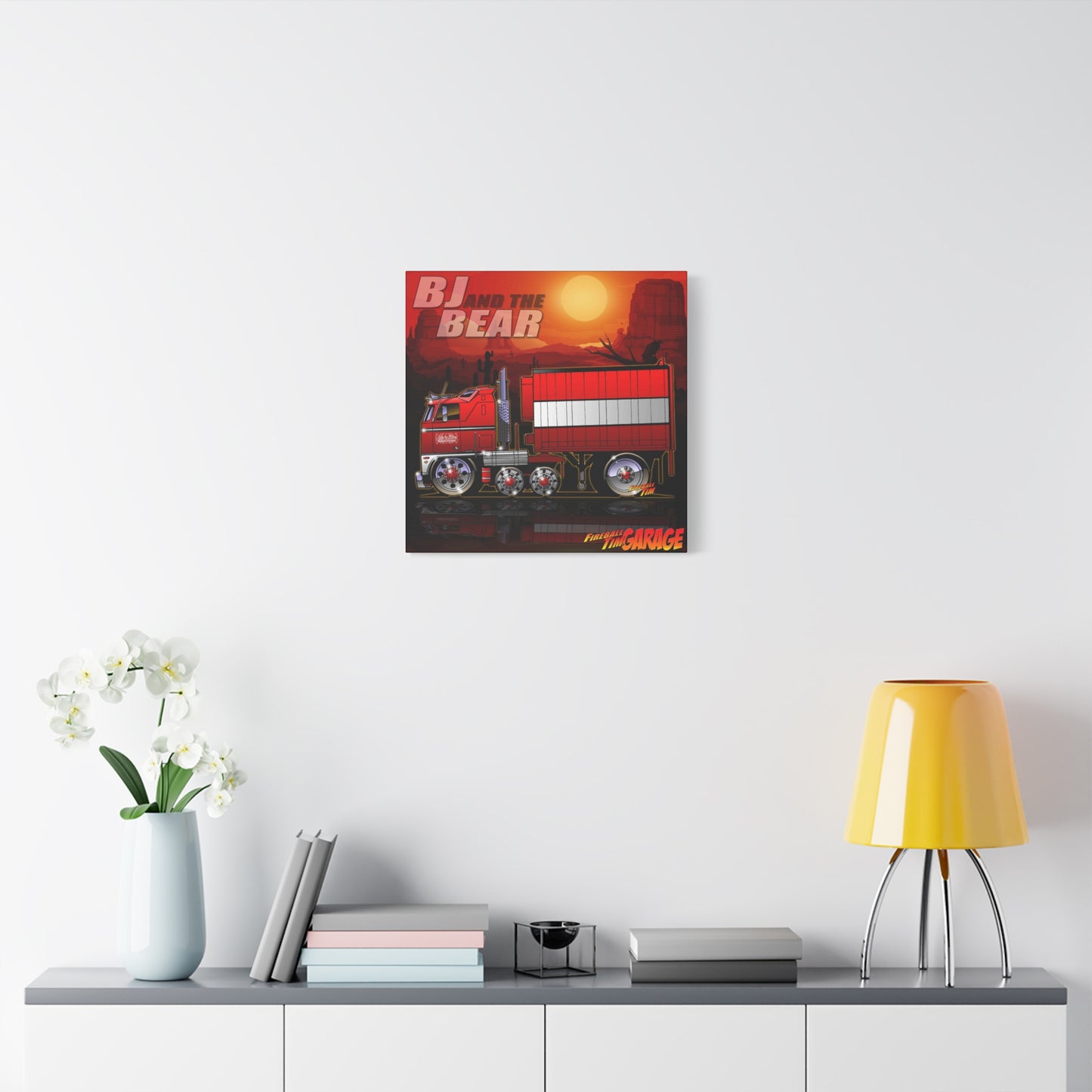 BJ AND THE BEAR TV Show Semi Truck Canvas Art Wall Print - 2 Sizes