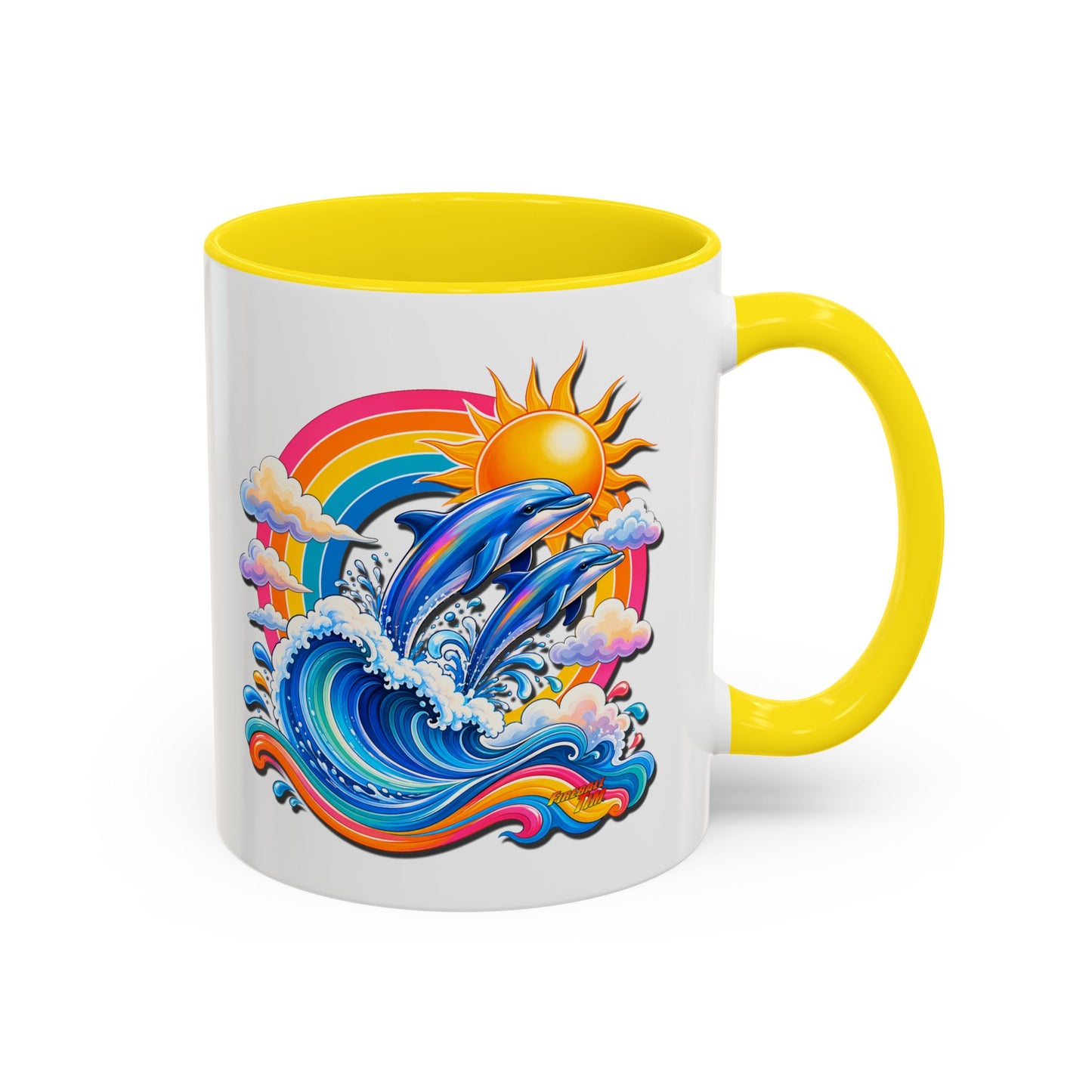 DOLPHIN SPLASH 1 Aquarium Series Fireball Art Coffee Mug - 2 Sizes