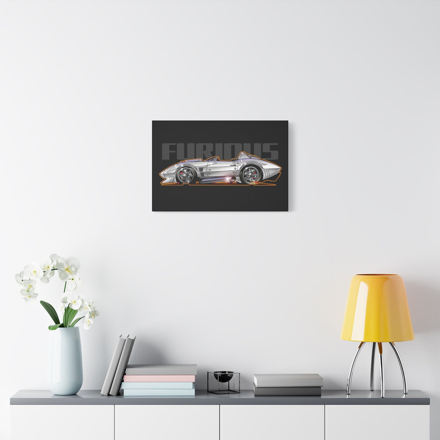 FAST AND FURIOUS Grand Sport Stingray Corvette Fireball Art Canvas Art Wall Print