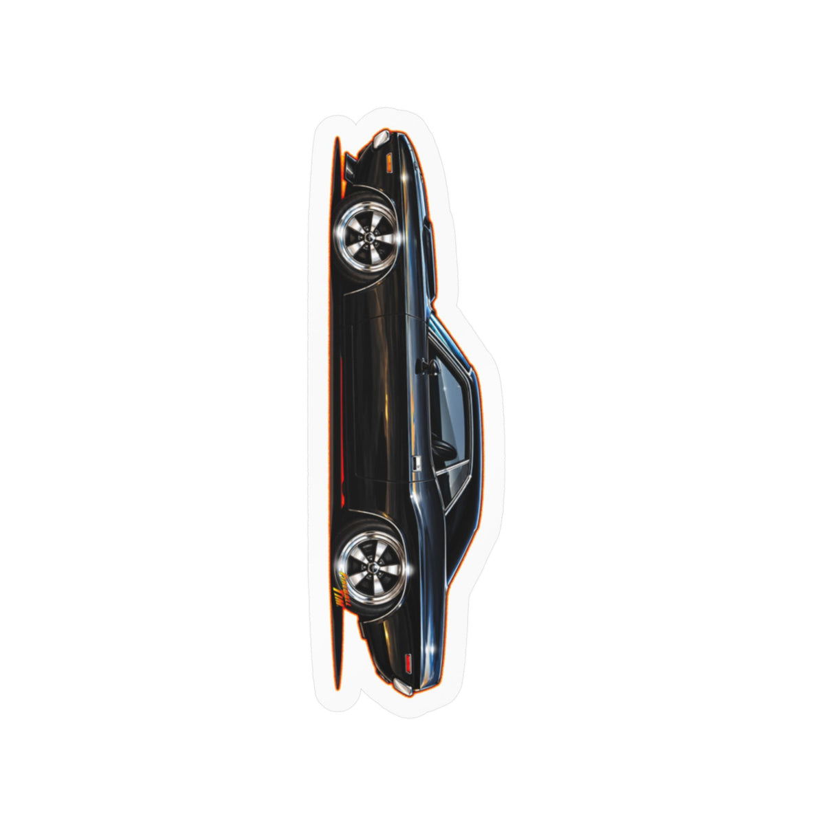DODGE CHALLENGER 1972 Collectible Fireball Stickers in 4 Sizes