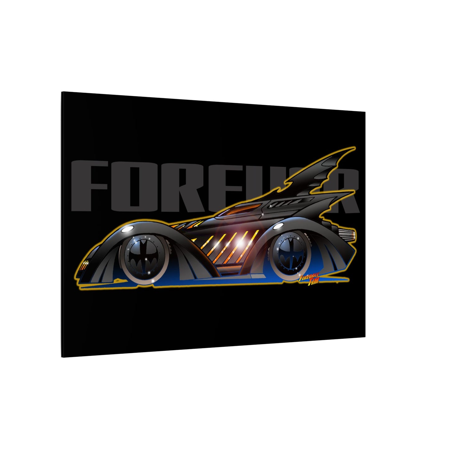 BATMAN FOREVER BATMOBILE Fireball Art Canvas Print