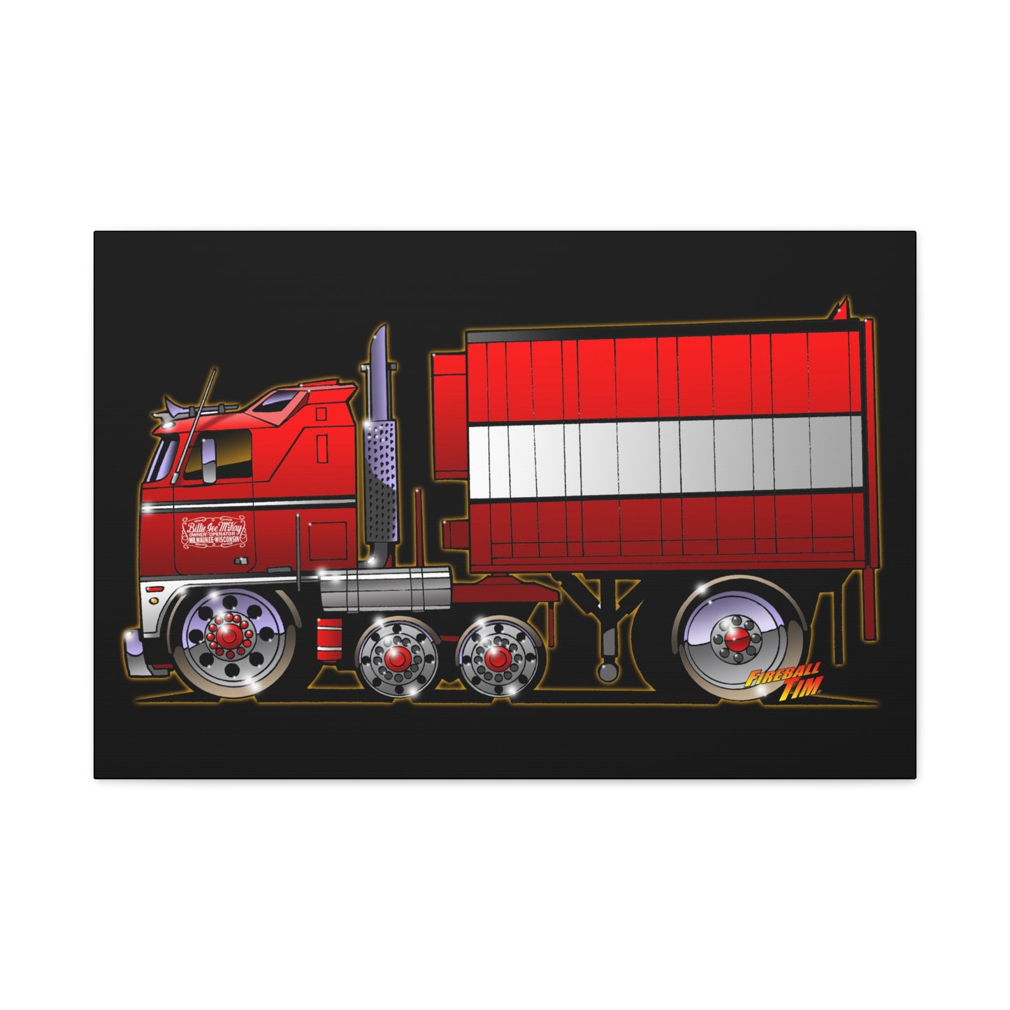 BJ AND THE BEAR TV Show Semi Truck Canvas Art Wall Print - 11x14
