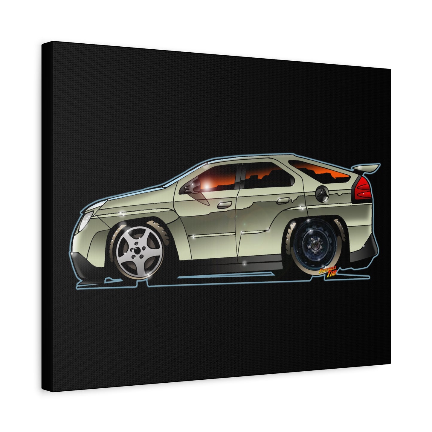 BREAKING BAD Pontiac Aztek Fireball Art Canvas Wall Print