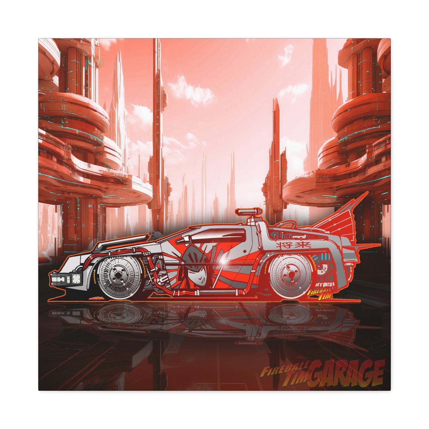 DMC DELOREAN BOSOZOKU JDM BTTF Concept Art Canvas MASTERPRINT 3 Sizes