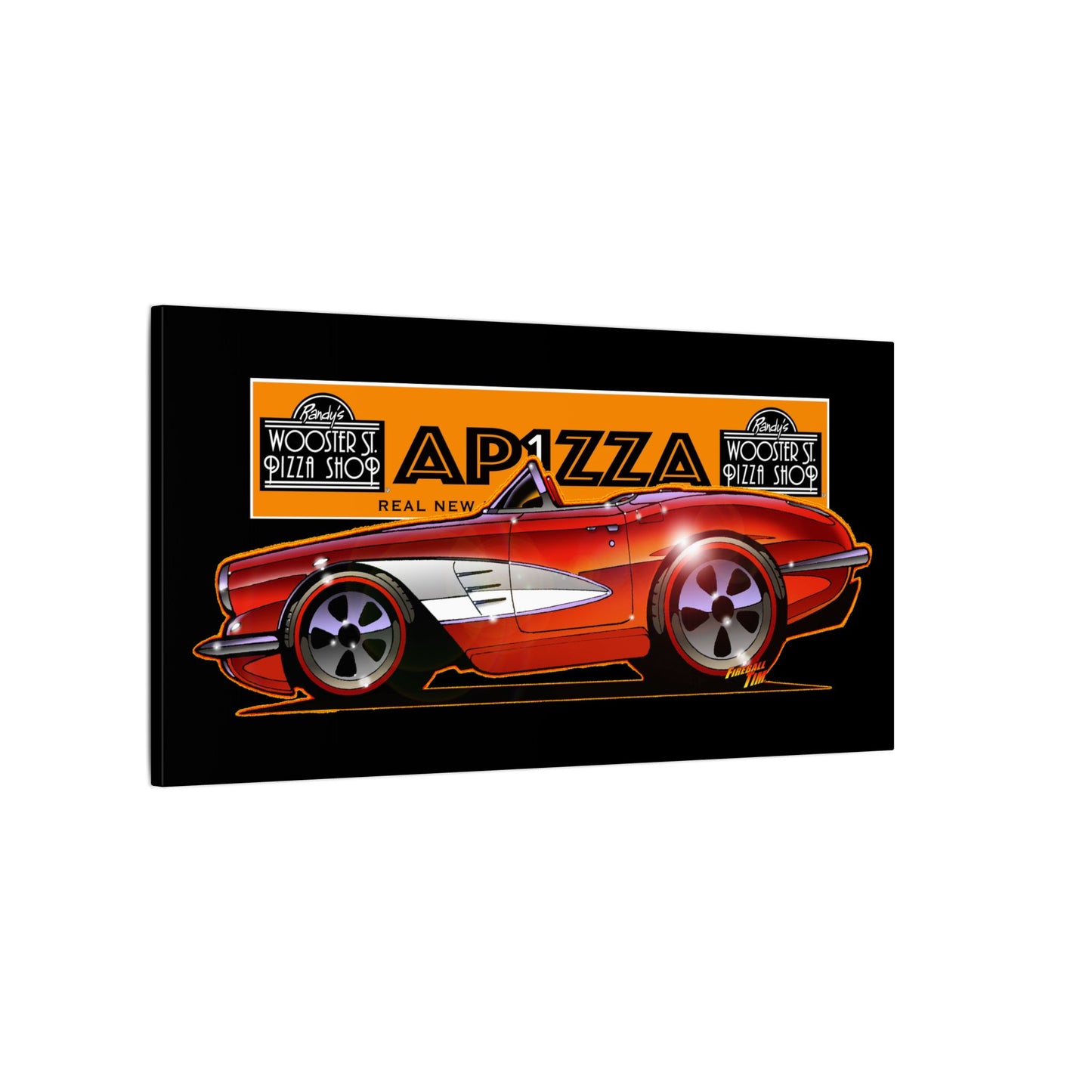CORVETTE 1958 APIZZA 1 Fireball Art Canvas Print