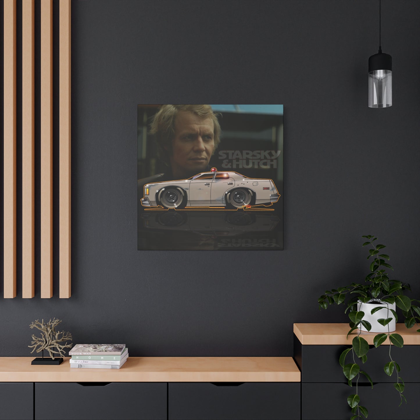STARSKY AND HUTCH Hutchmobile Fireball Art Canvas Wall Print