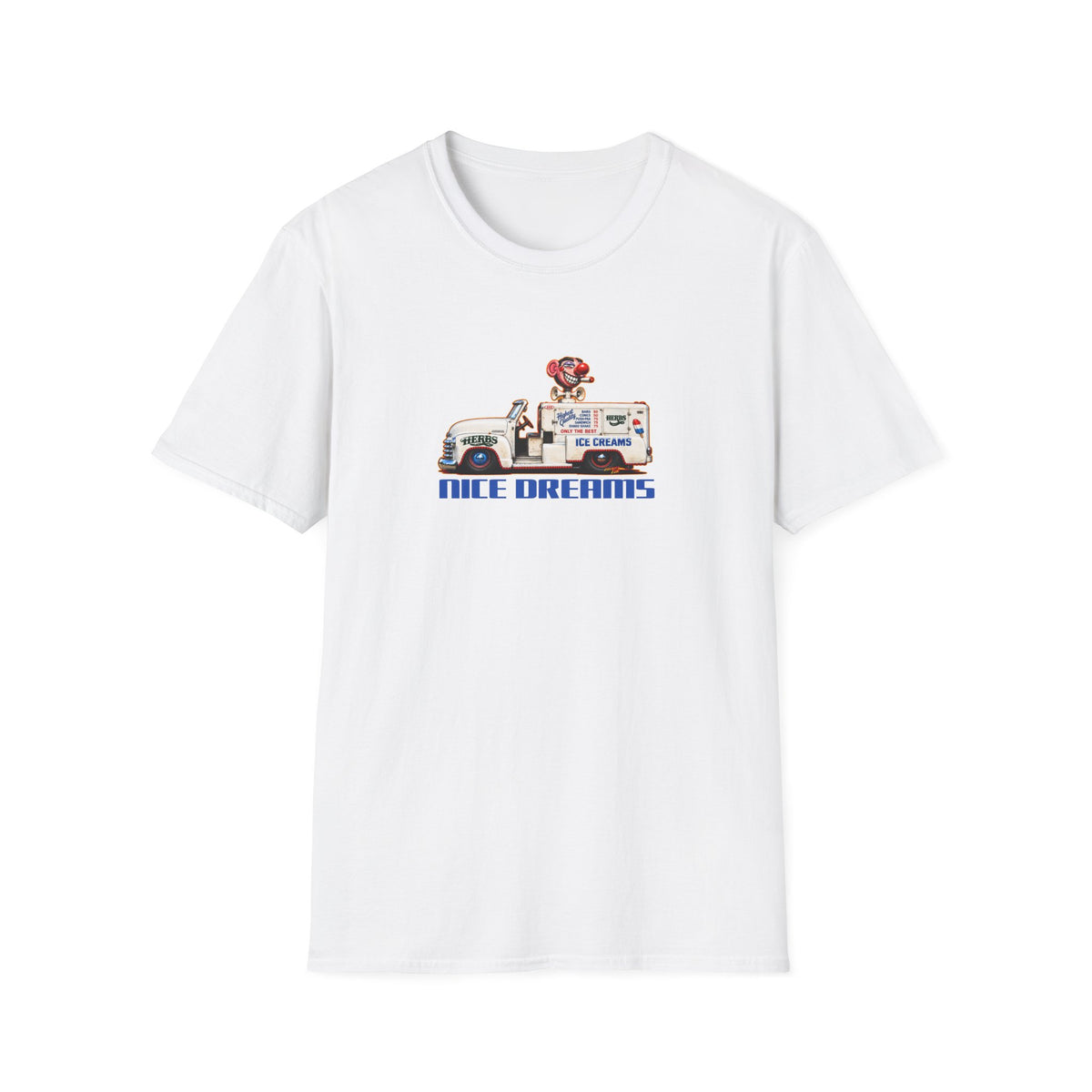 CHEECH & CHONG Nice Dreams Ice Cream Truck Fireball Art TeeShirt