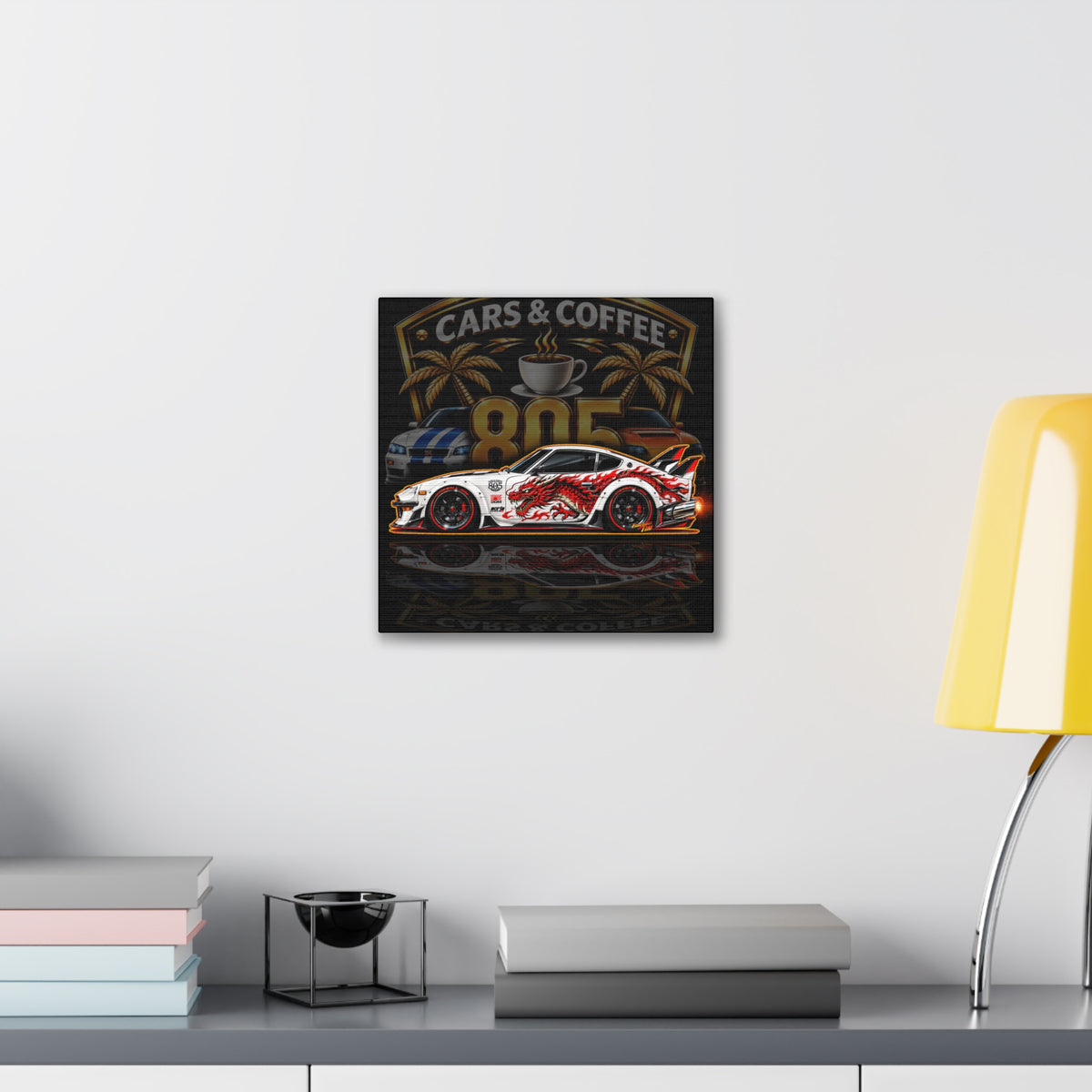 DATSUN 240Z JDM Cars & Coffee 805 Collectible Fireball Art Canvas Stretched Print