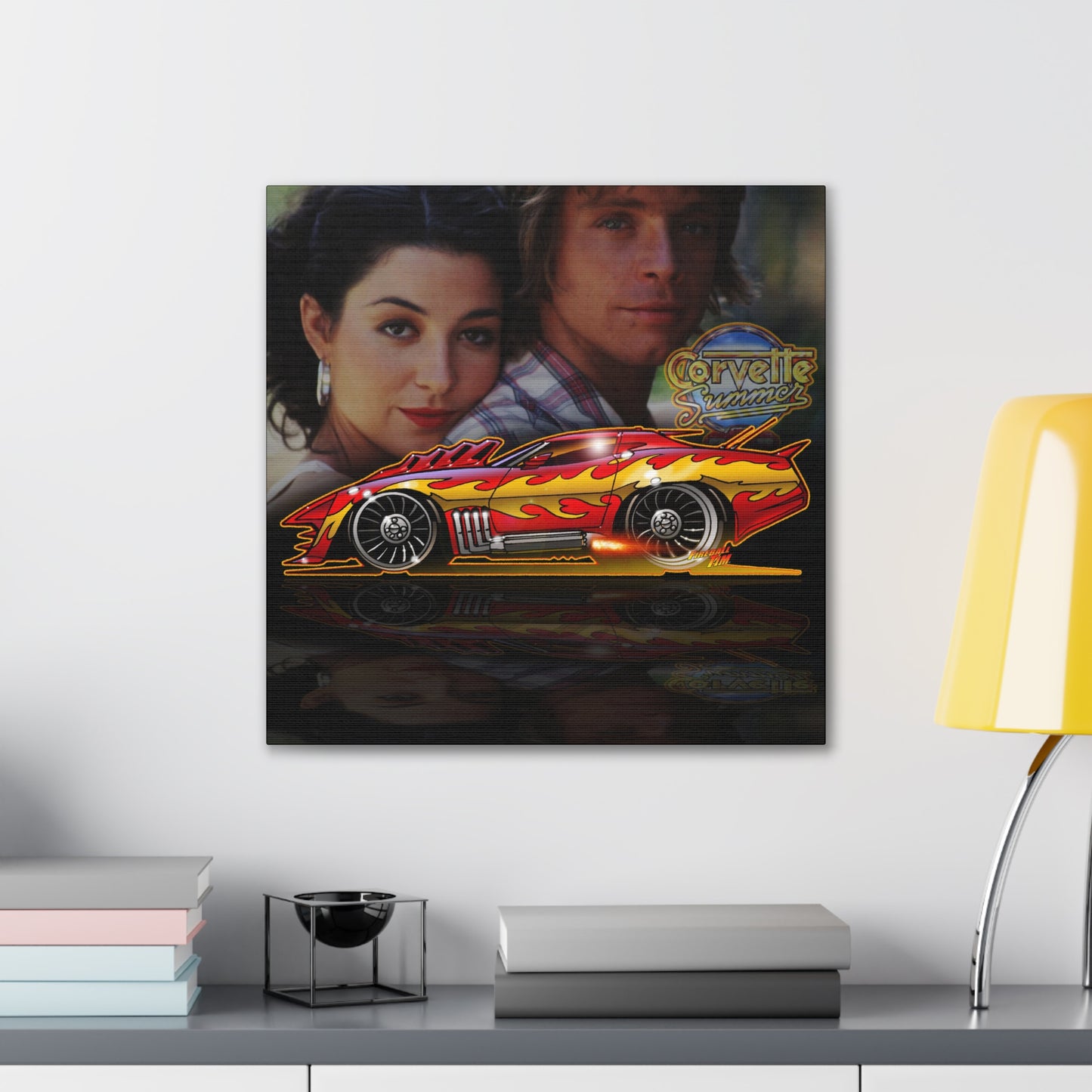 CORVETTE SUMMER Movie Car Fireball Art Canvas Print - 2 Sizes