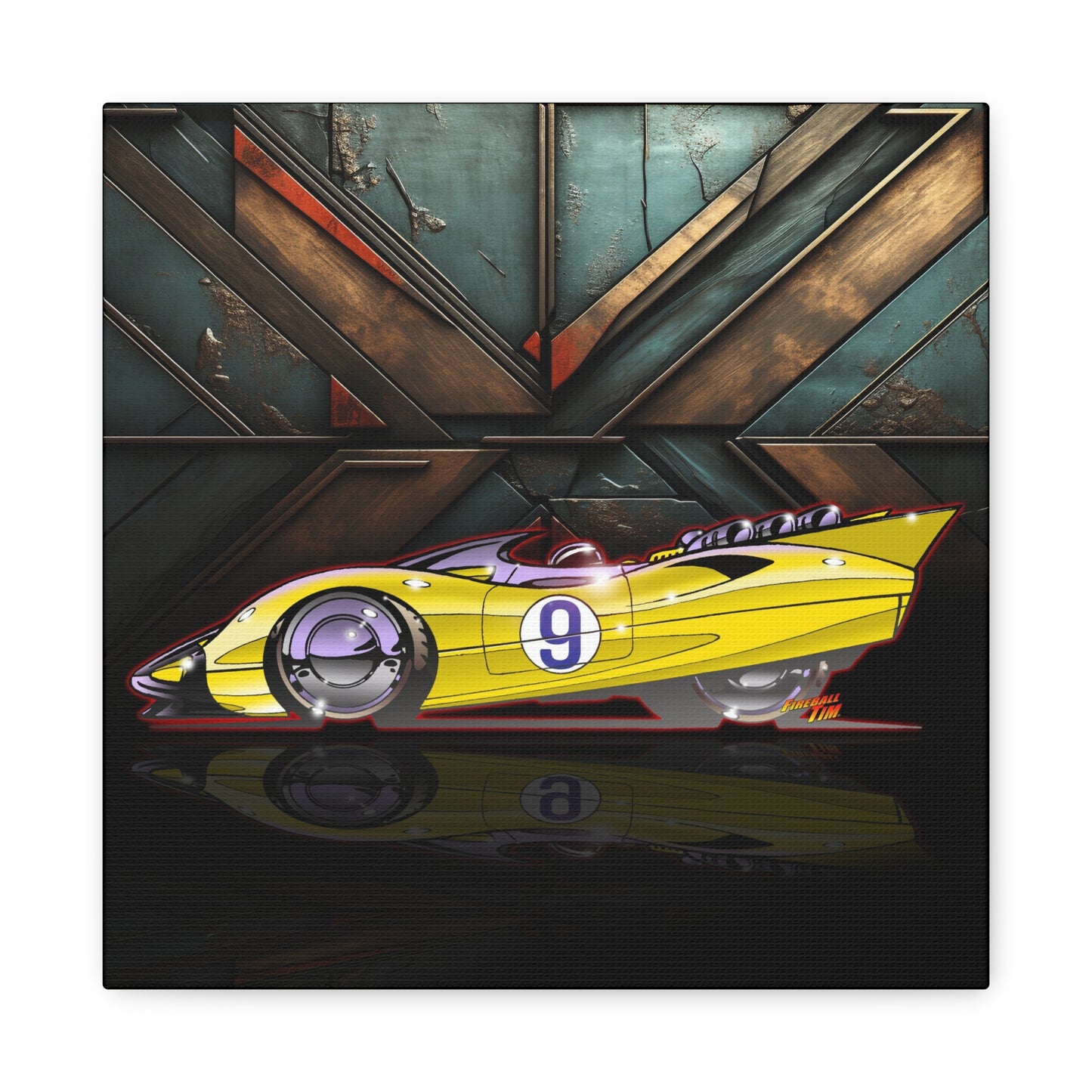 RACER X SHOOTING STAR Speed Racer Fireball Canvas Art Wall Print - 11x14
