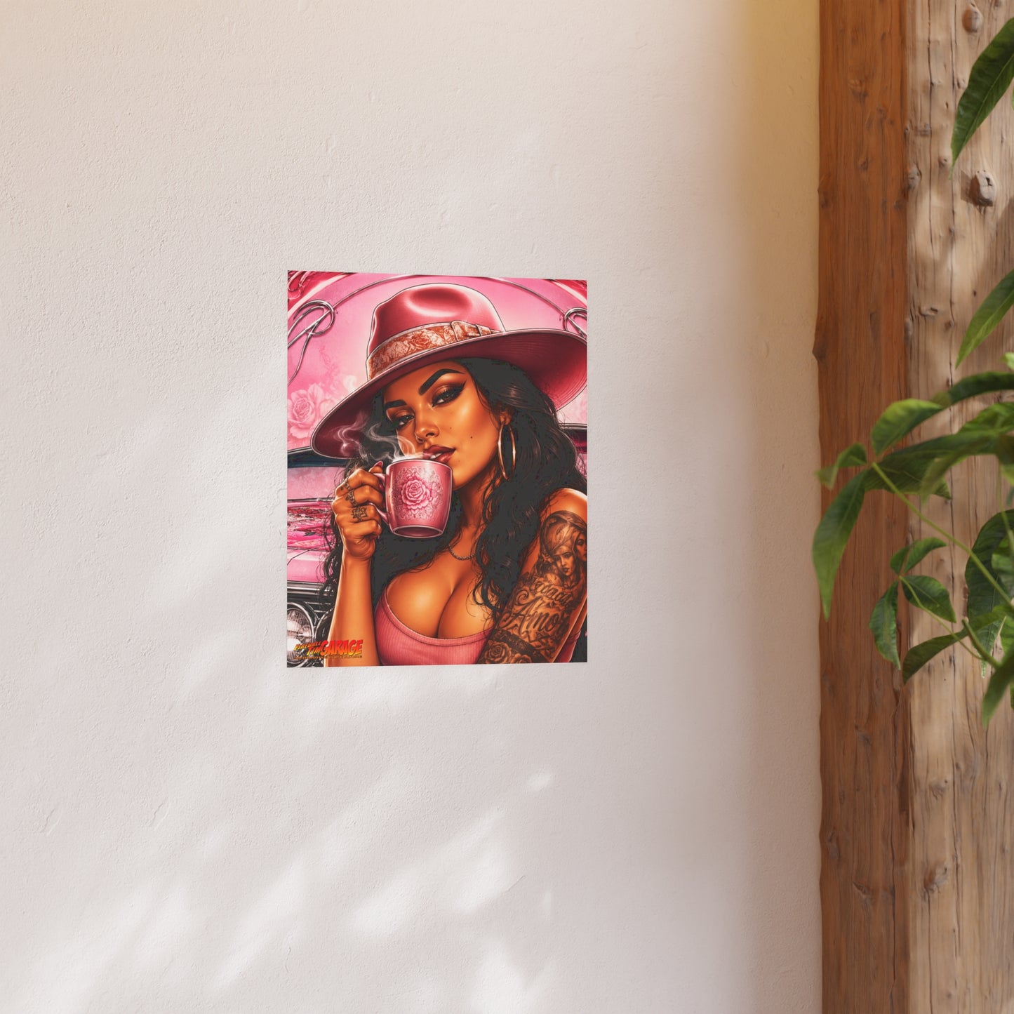 MEXICAN ROSE Lowrider Vintage Fireball Art Travel Poster Satin/Matte