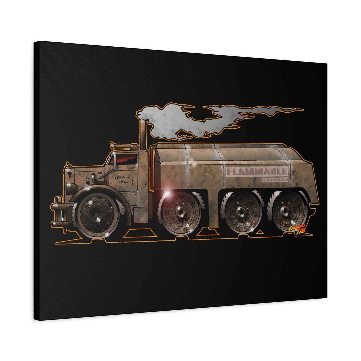 DUEL Killer Movie Truck Fireball Art Canvas Print - Sizes