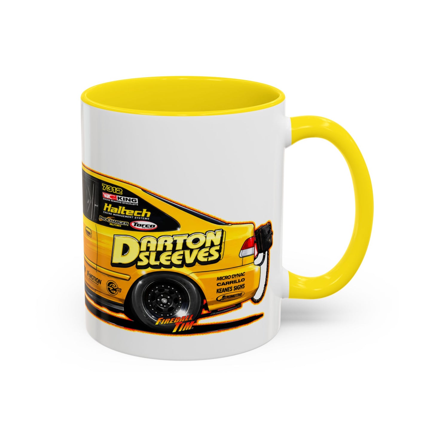 DARTON SLEEVES HONDA Drag Car Collectible Fireball Art Coffee Mug - 2 Sizes