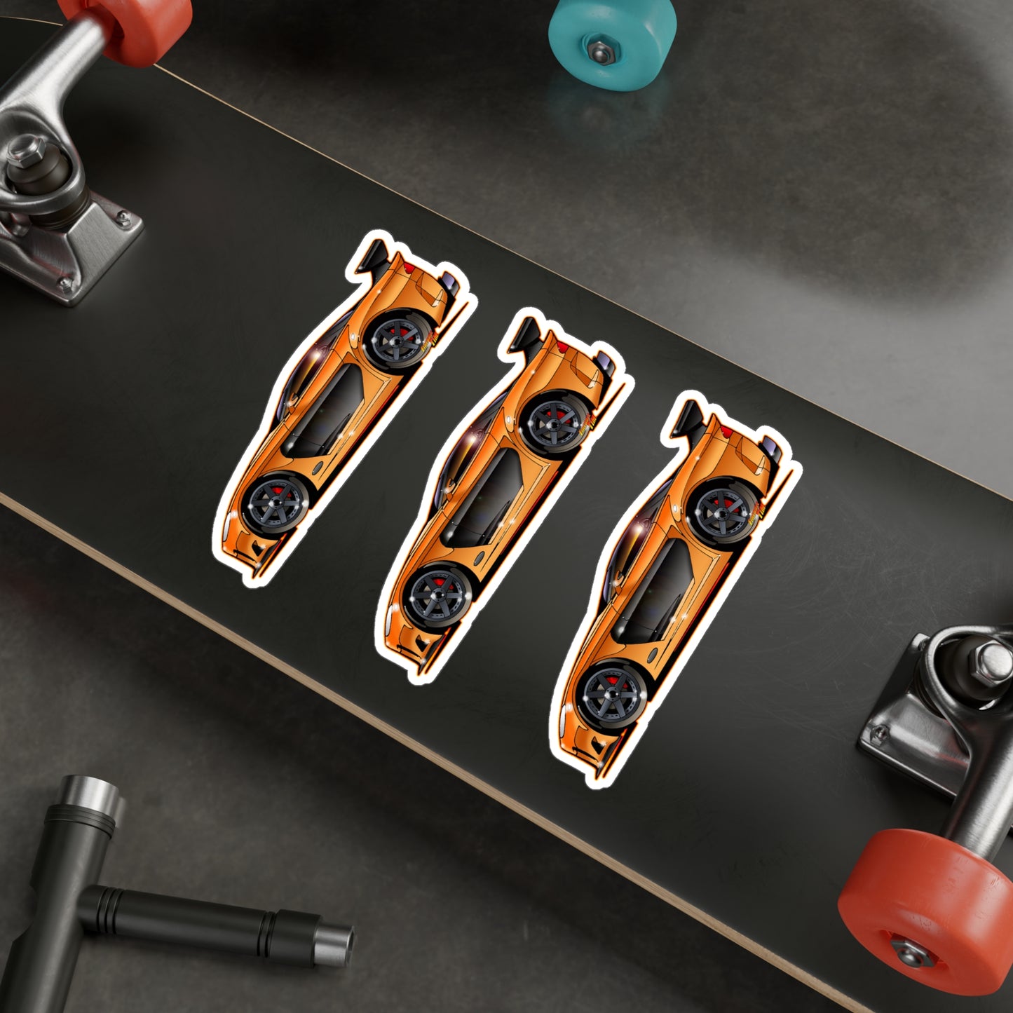 FAST AND FURIOUS MAZDA RX-7 Fireball Art Collectible Decal Sticker Set - 4 Sizes