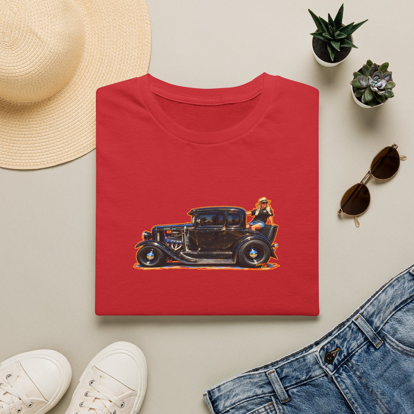 MCDOUGALL SPECIAL Model A Hot Rod Collectible Fireball Art Tee Shirt