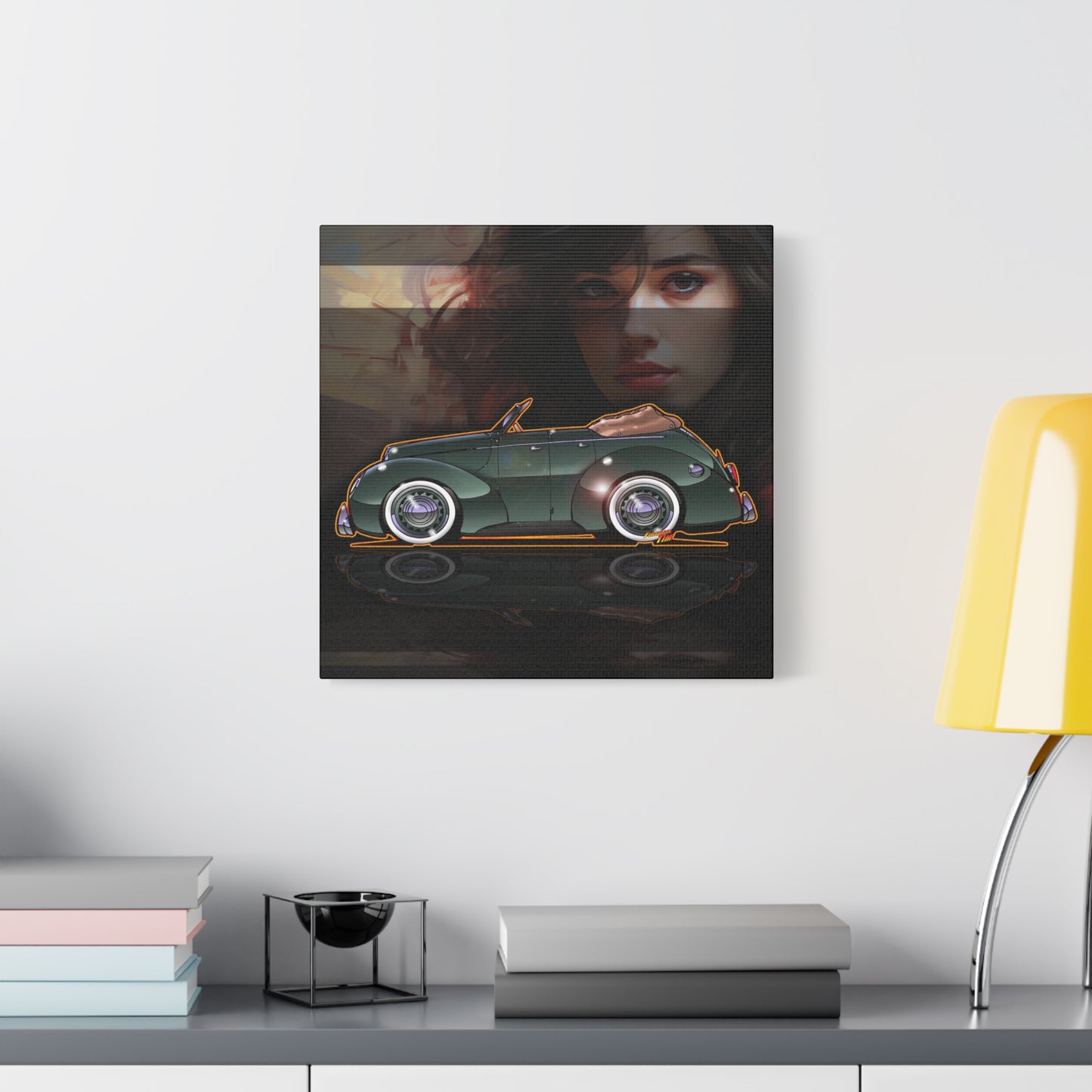 FORD DELUXE 1939 Convertible Fireball Art Canvas Print