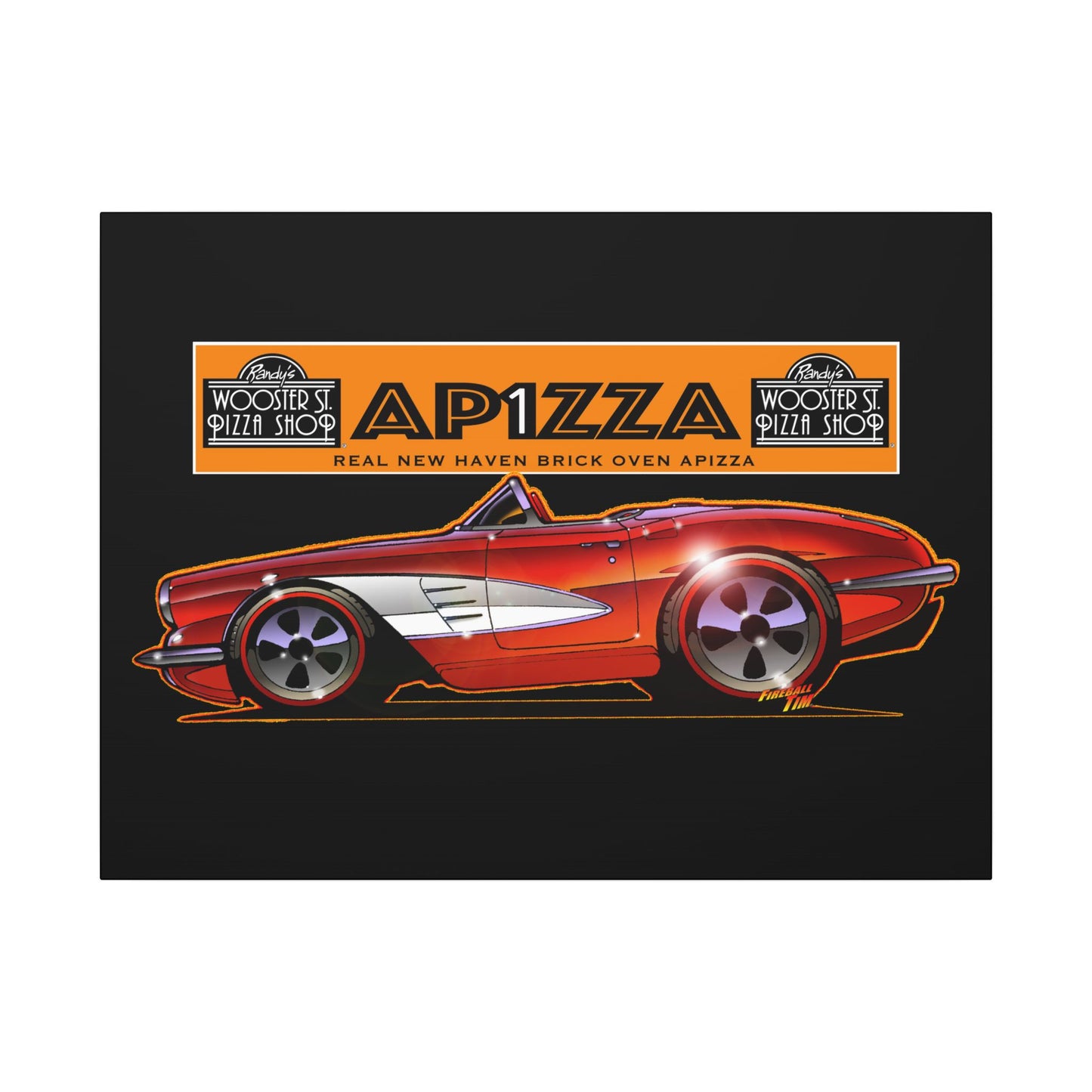 CORVETTE 1958 APIZZA 1 Fireball Art Canvas Print