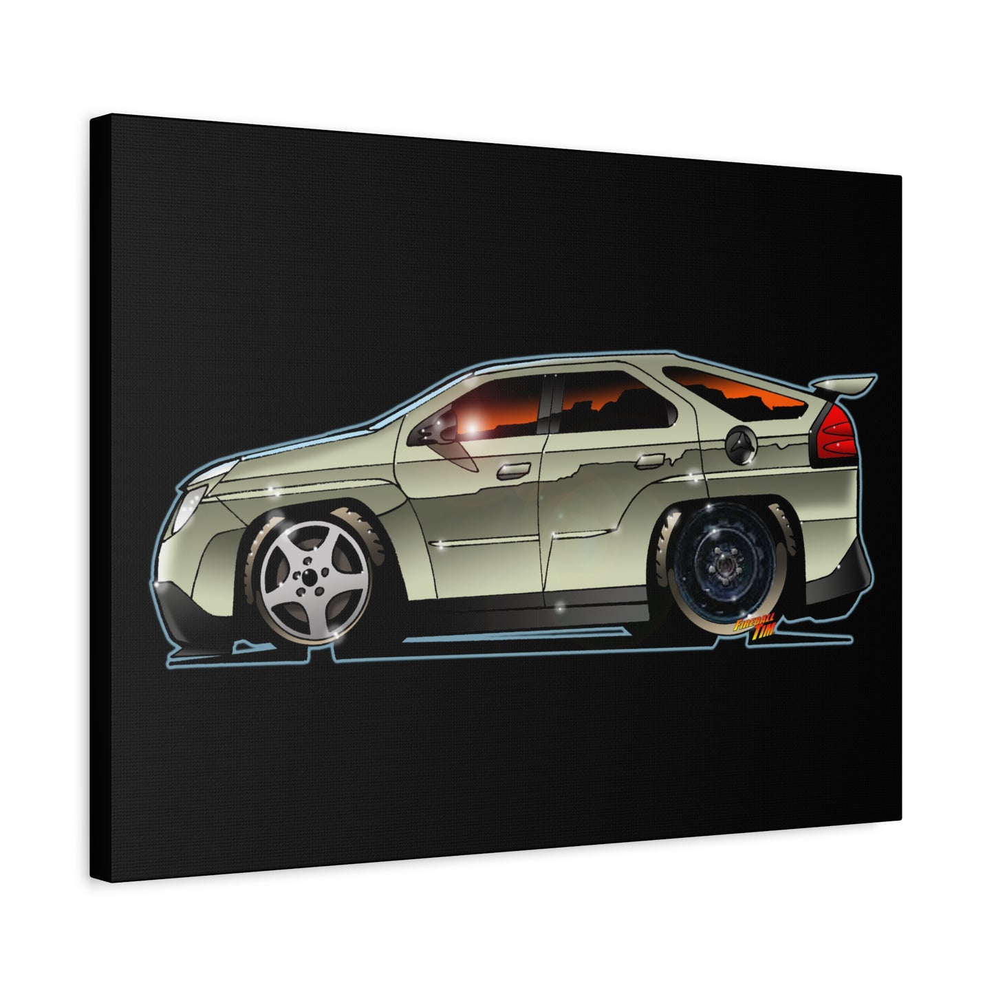 BREAKING BAD Pontiac Aztek Fireball Art Canvas Wall Print