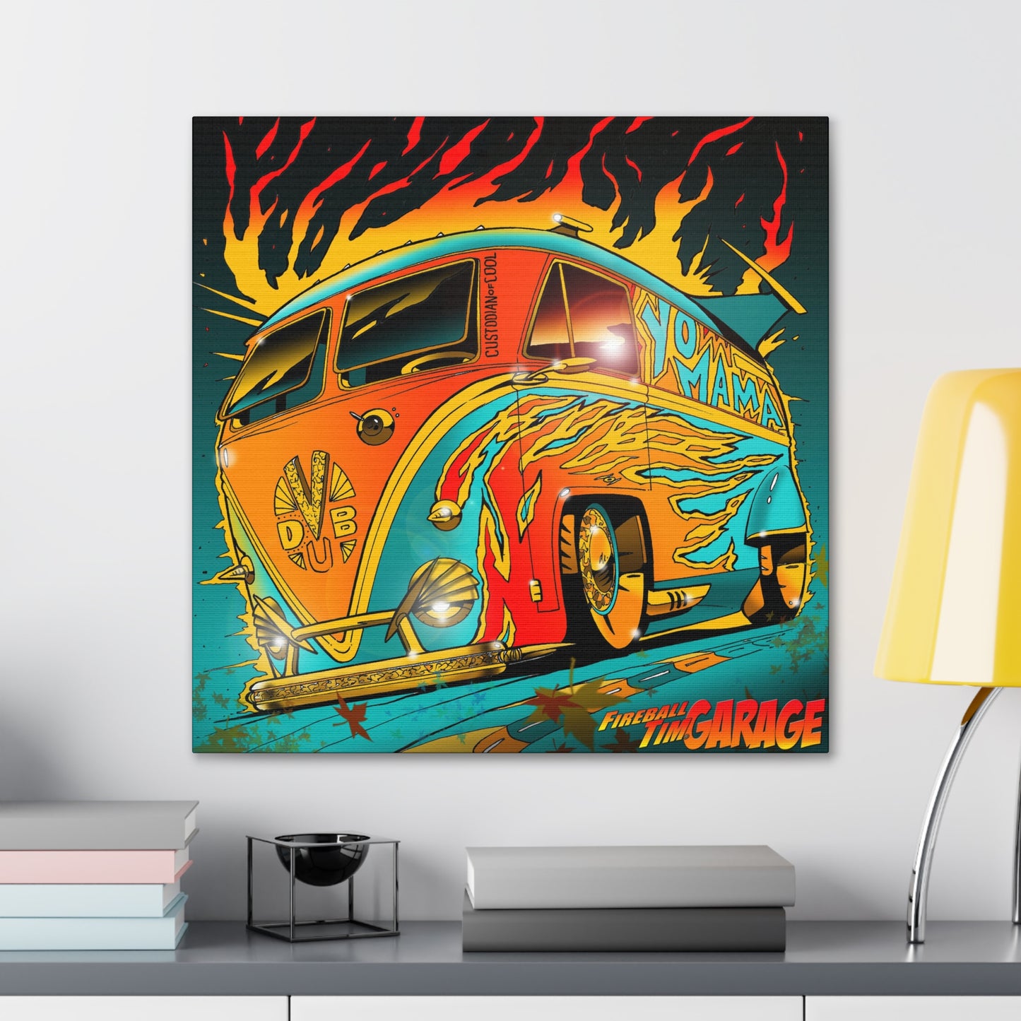 CUSTOM VOLKSWAGEN BUS VW MASTERPRINT Concept Art Canvas Print 24x24