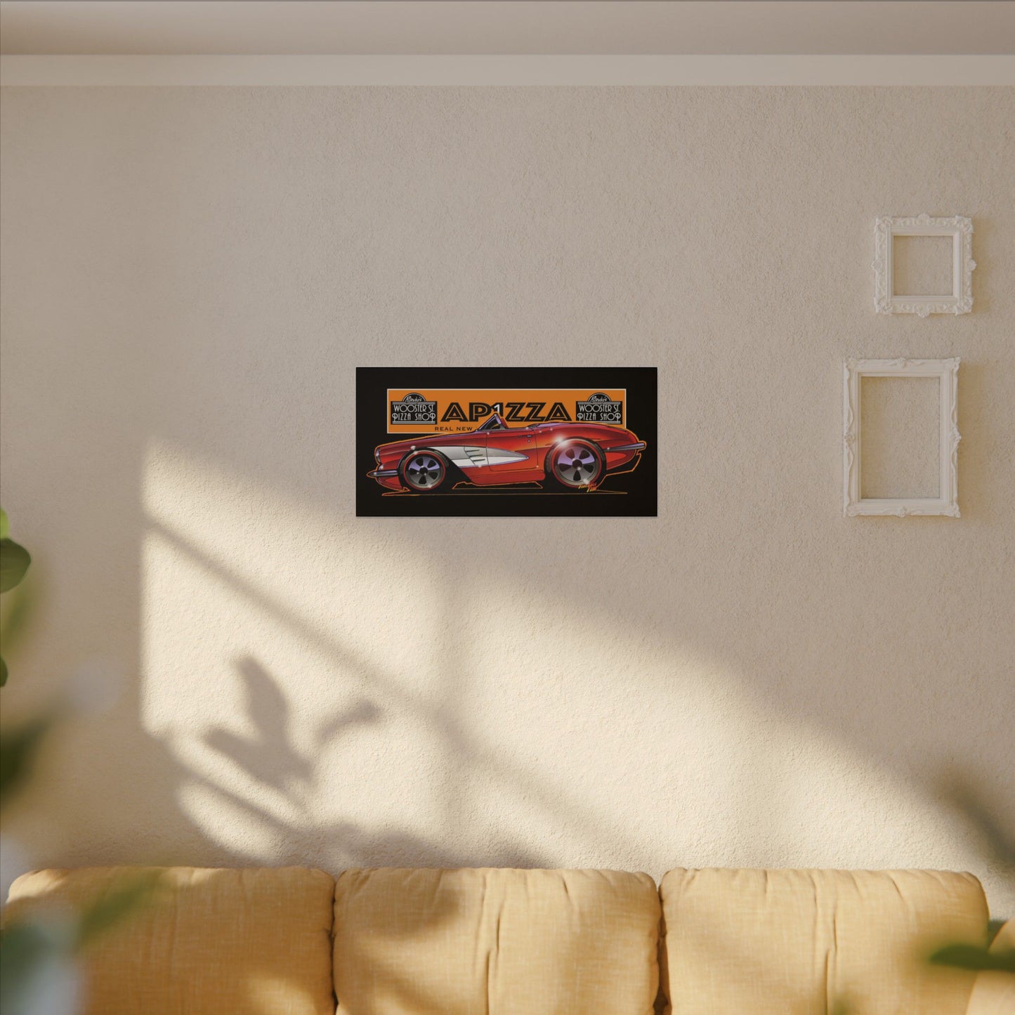 CORVETTE 1958 APIZZA 1 Fireball Art Canvas Print