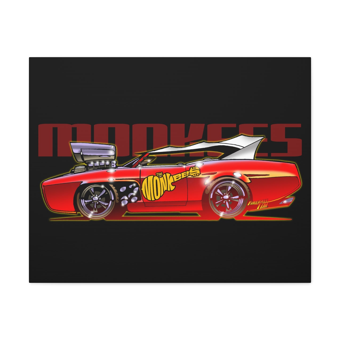 THE MONKEES Monkeemobile Fireball Canvas Art Wall Print - 11x14