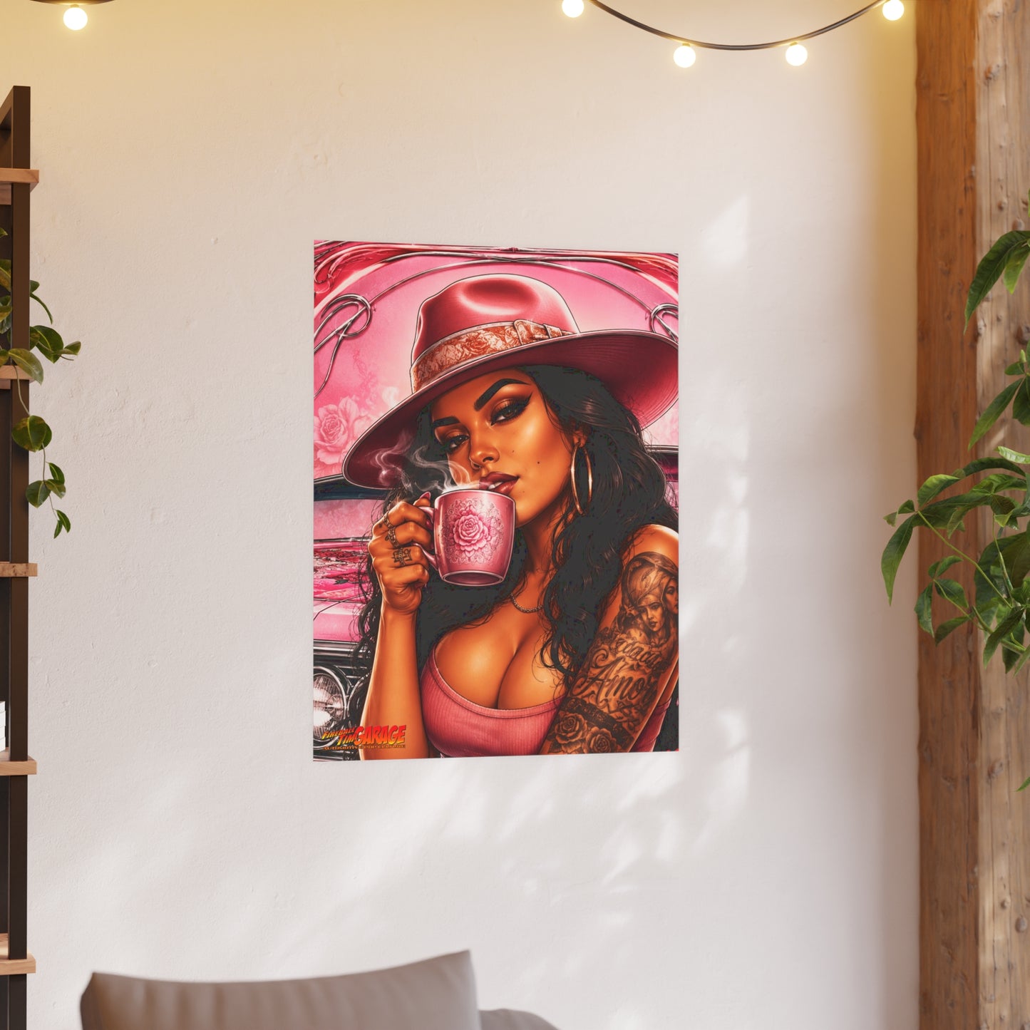 MEXICAN ROSE Lowrider Vintage Fireball Art Travel Poster Satin/Matte