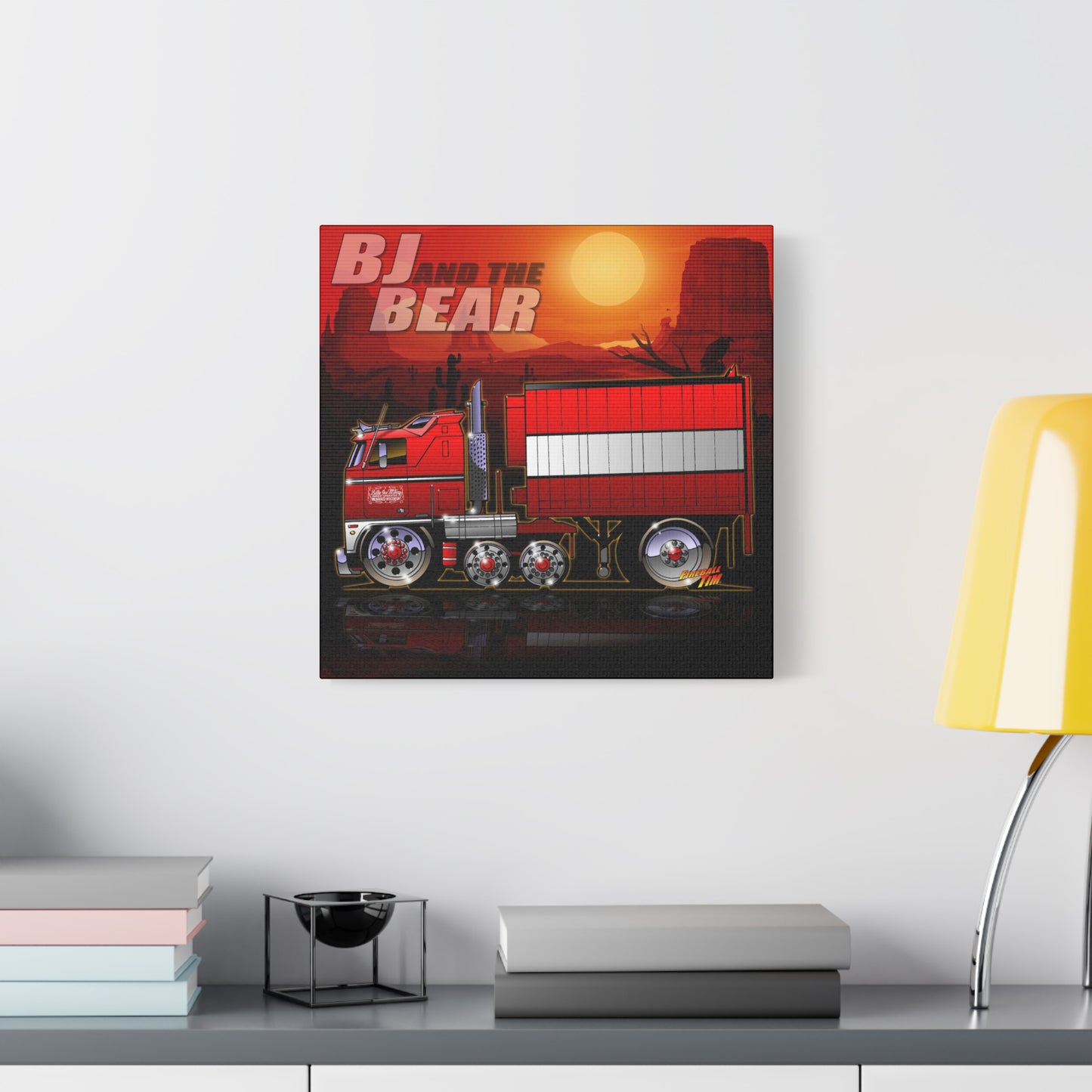 BJ AND THE BEAR TV Show Semi Truck Canvas Art Wall Print - 2 Sizes