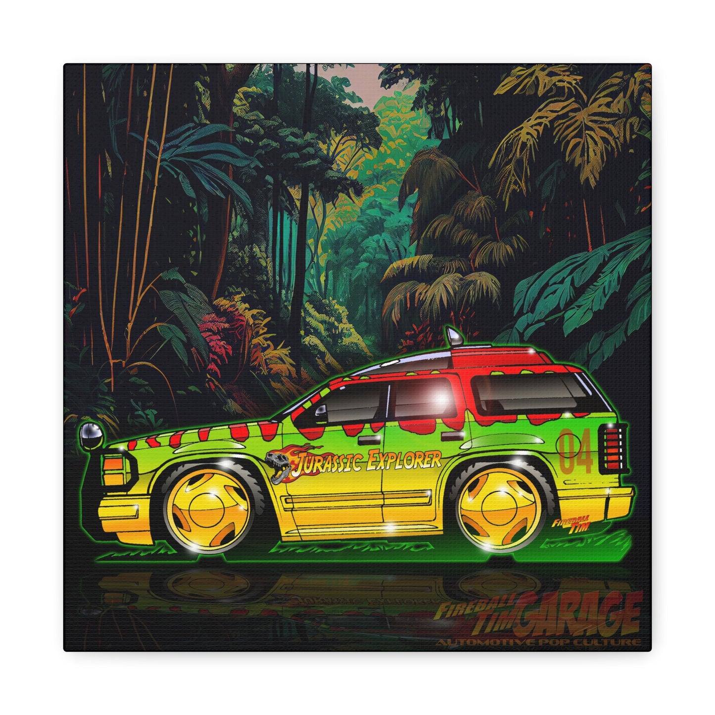 JURASSIC PARK Ford Explorer Concept Art Canvas MASTERPRINT 3 Sizes