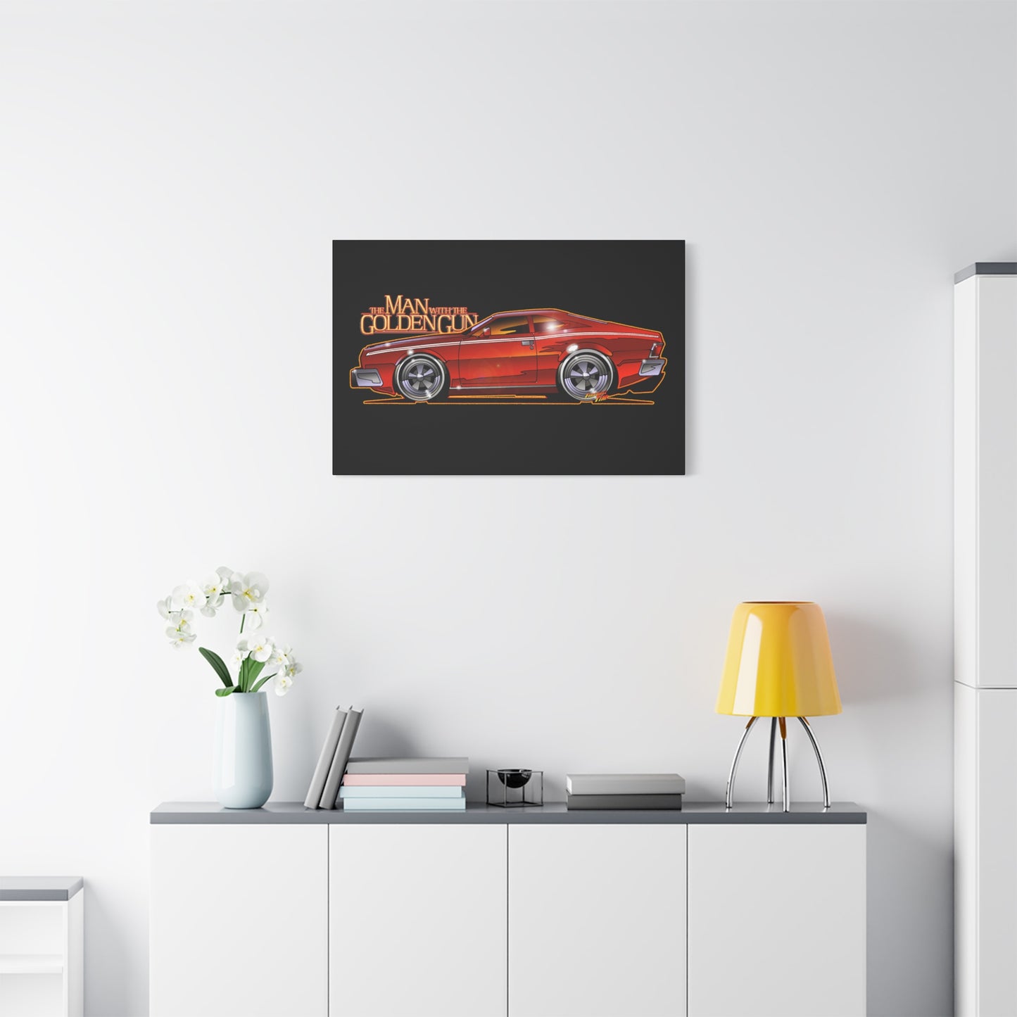 MAN WITH THE GOLDEN GUN AMC Hornet James Bond Fireball Art Canvas Print