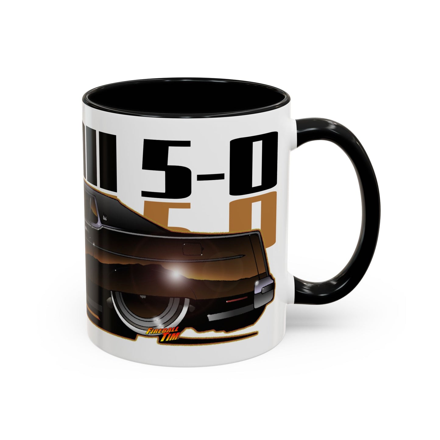HAWAII 5-O 1974 MERCURY MARQUIS BROUGHAM Fireball Art Coffee Mug - 2 Sizes