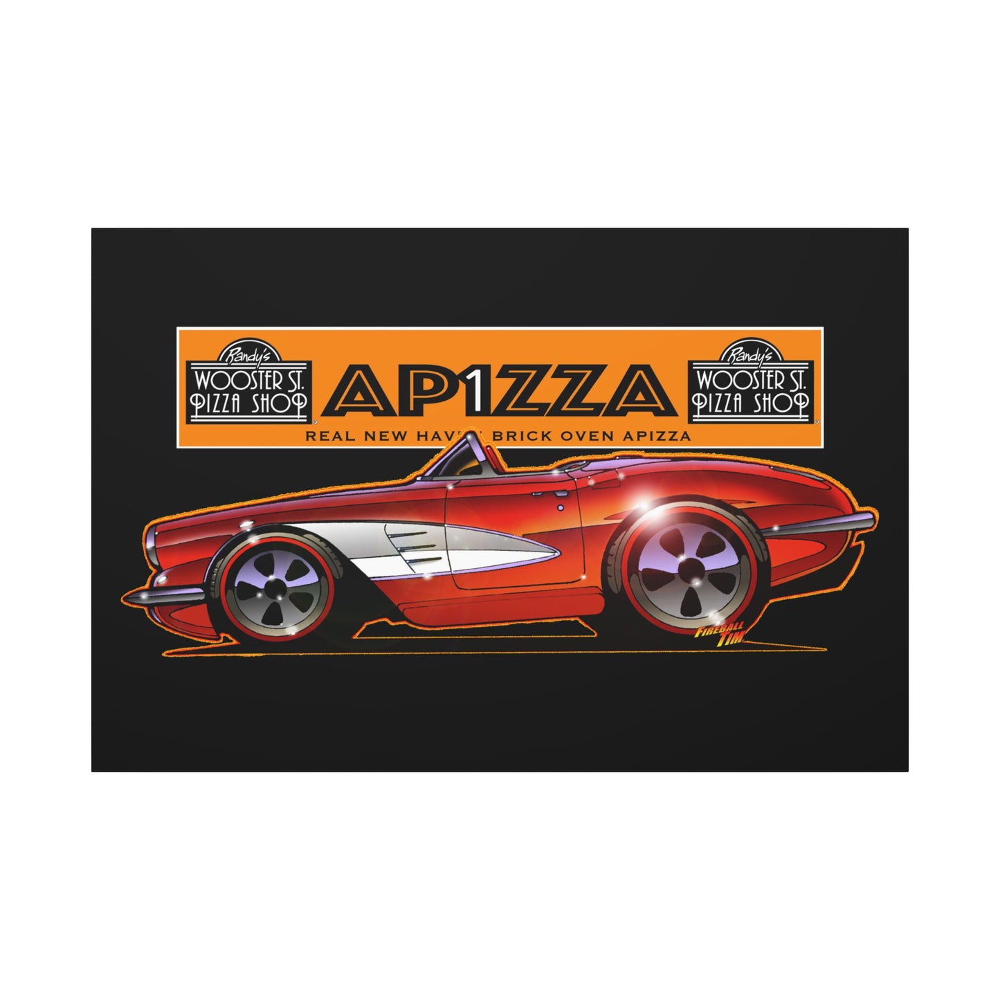 CORVETTE 1958 APIZZA 1 Fireball Art Canvas Print