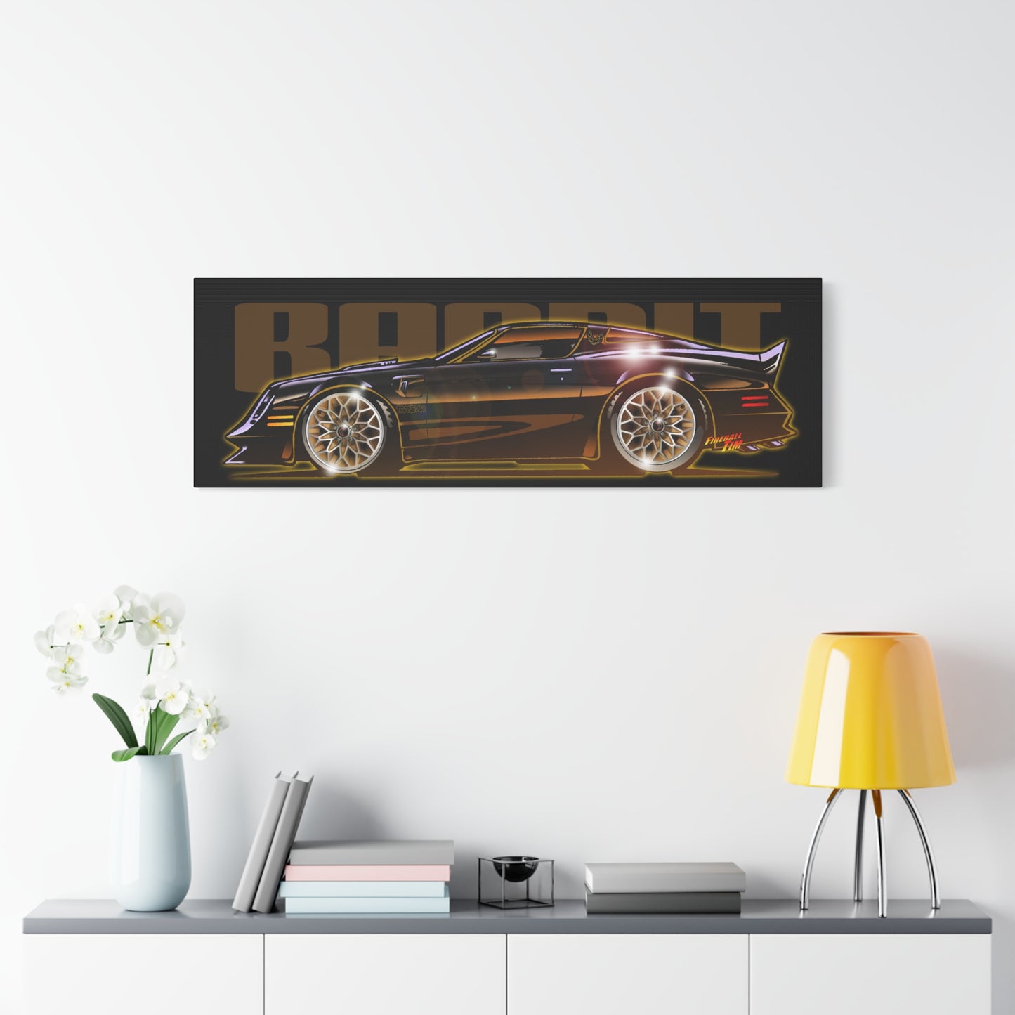 SMOKEY AND THE BANDIT Pontiac Trans Am Fireball Art Canvas Print - Sizes