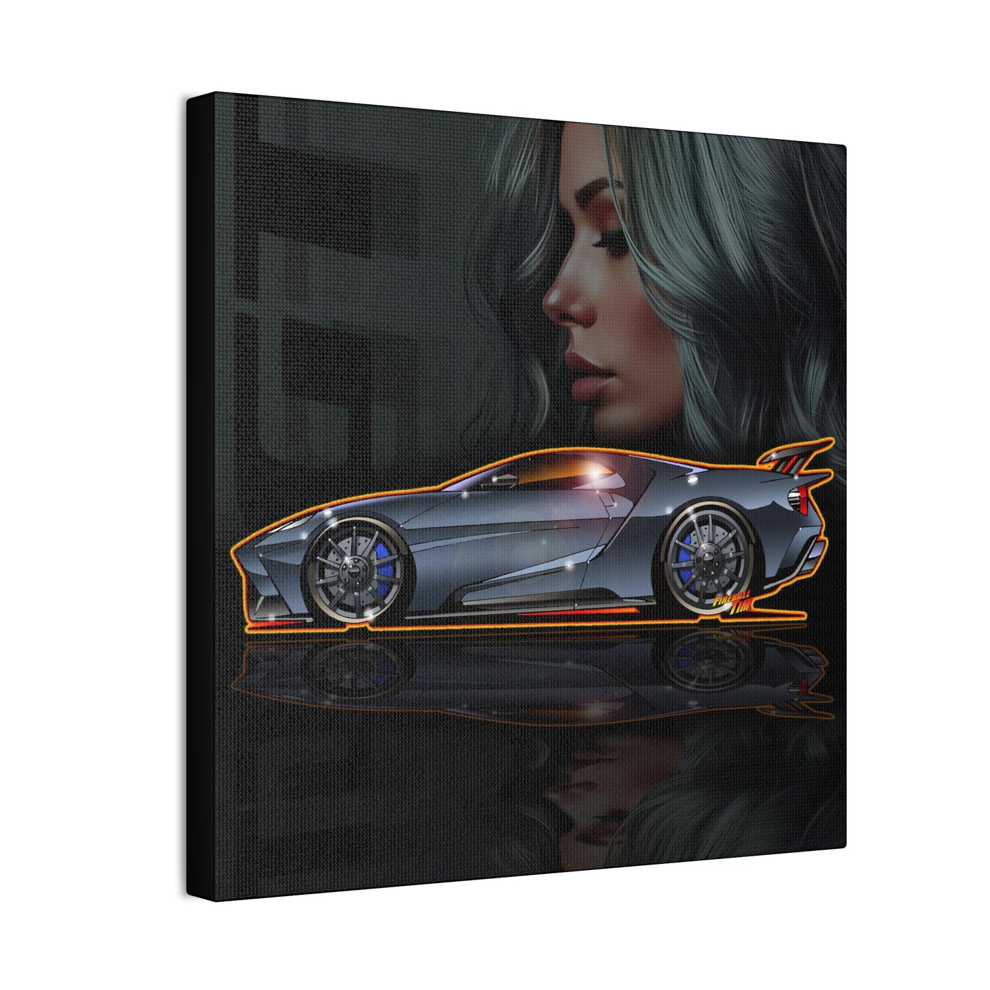 FORD GT Supercar Fireball Art Canvas Print