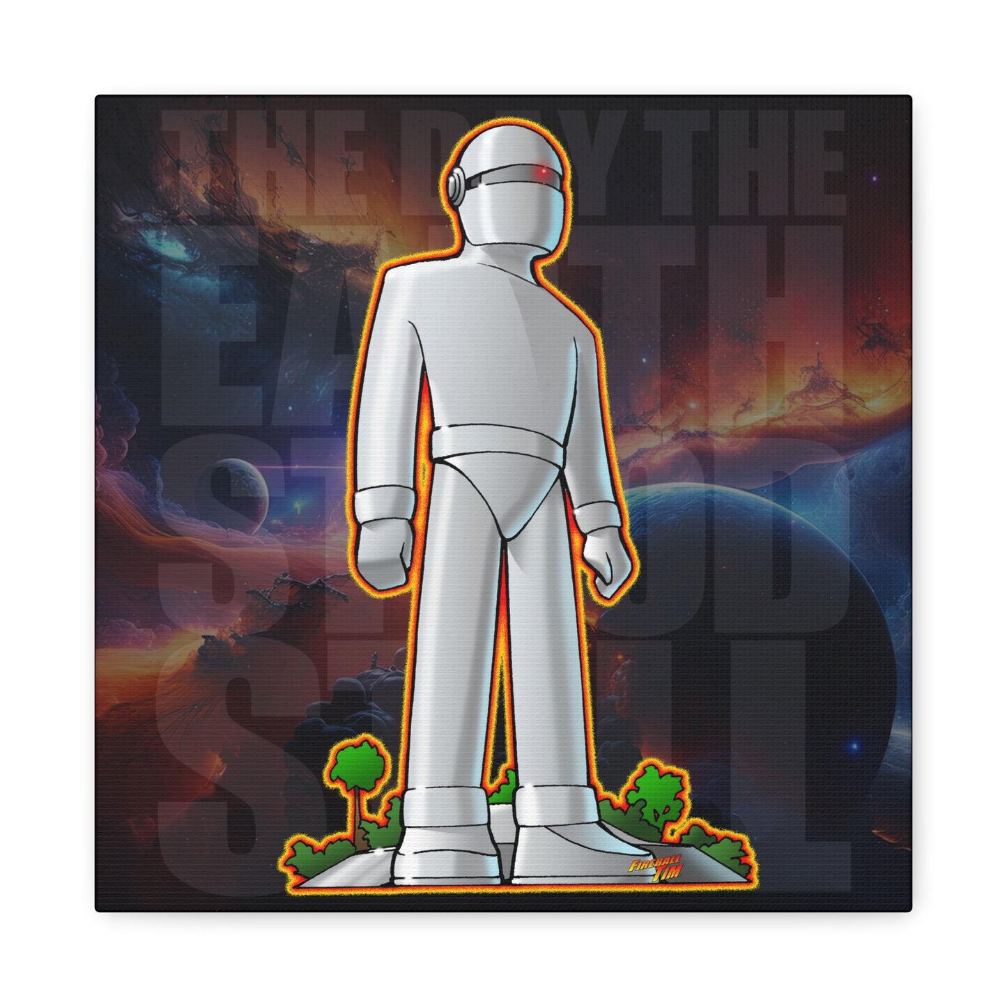 THE DAY THE EARTH STOOD STILL Vintage Gort Robot Art Canvas Wall Print - 12x12