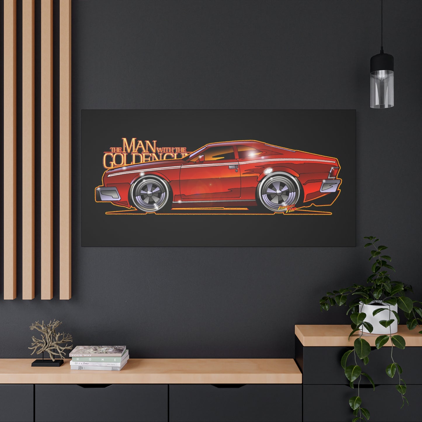 MAN WITH THE GOLDEN GUN AMC Hornet James Bond Fireball Art Canvas Print