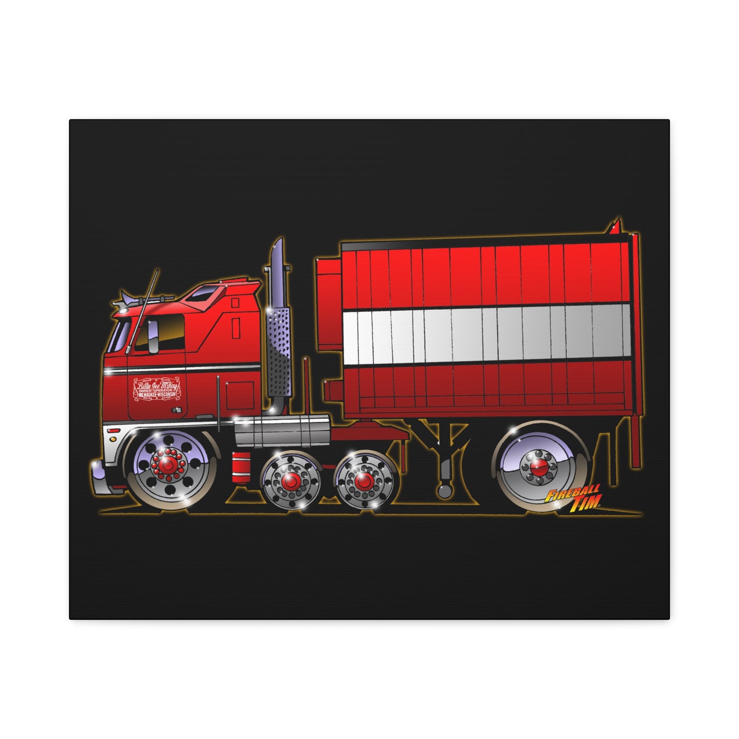 BJ AND THE BEAR TV Show Semi Truck Canvas Art Wall Print - 11x14