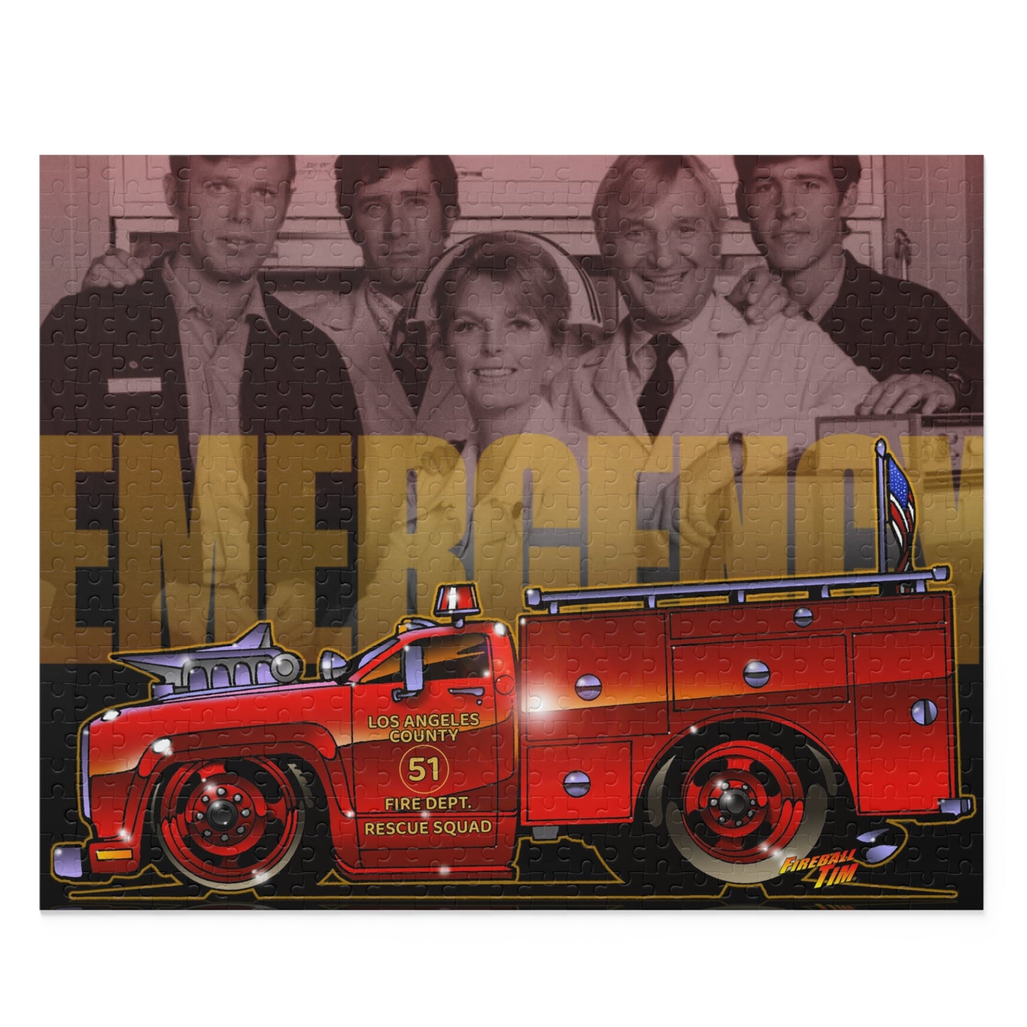 EMERGENCY Squad 51 Fire Truck Paramedics Puzzle (500-Piece)