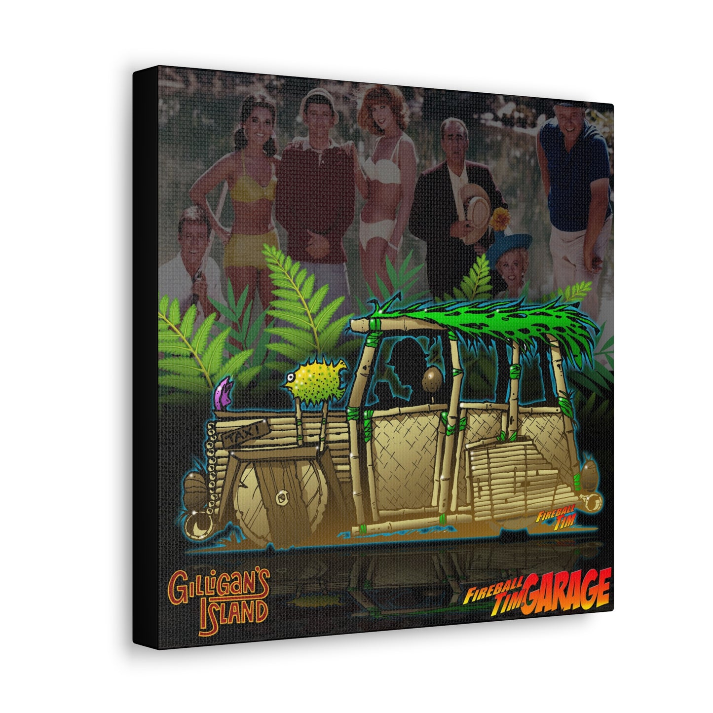 GILLIGANS ISLAND BAMBOO CAR TV Show Concept Art Canvas Print 12x12