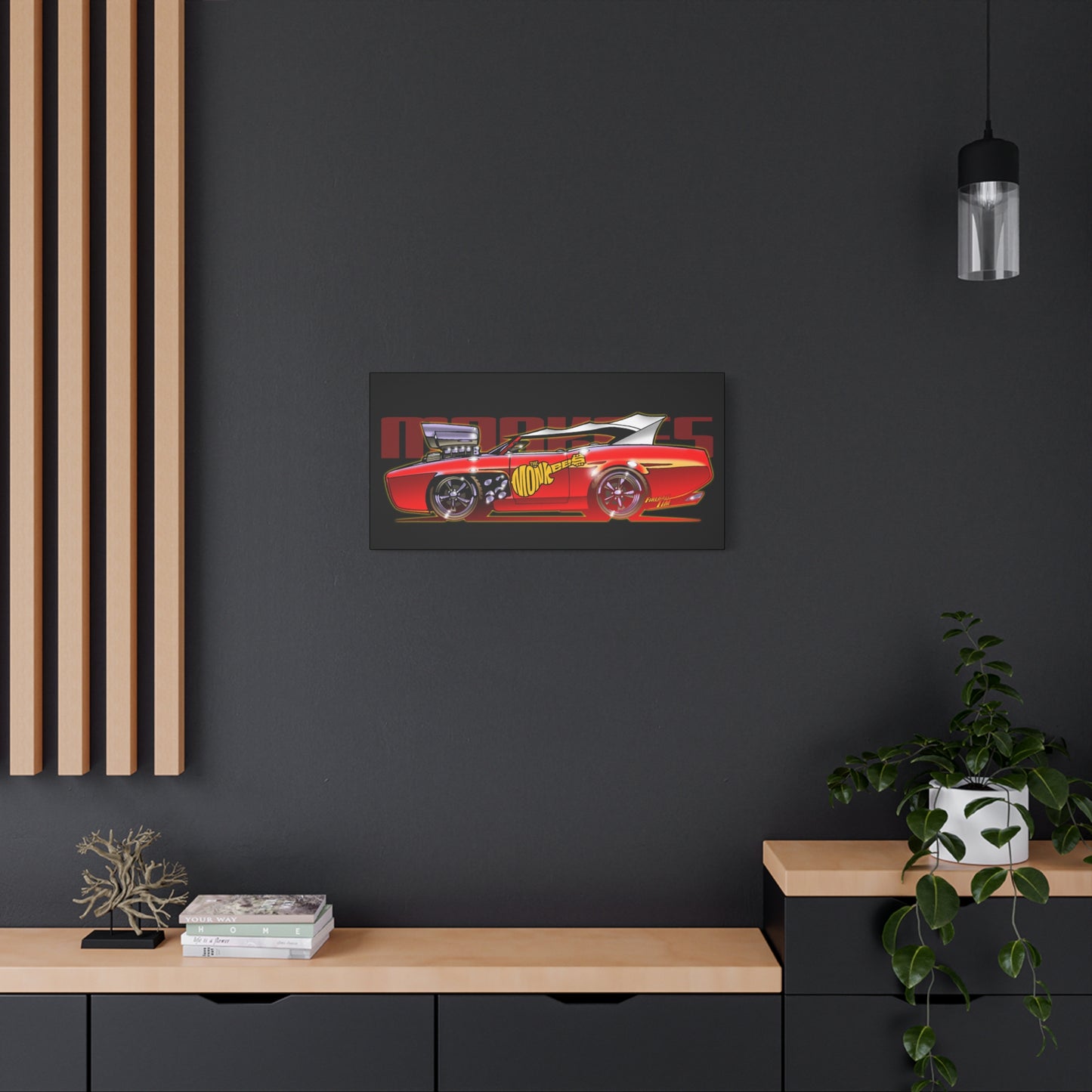 THE MONKEES Monkeemobile Fireball Canvas Art Wall Print - 11x14