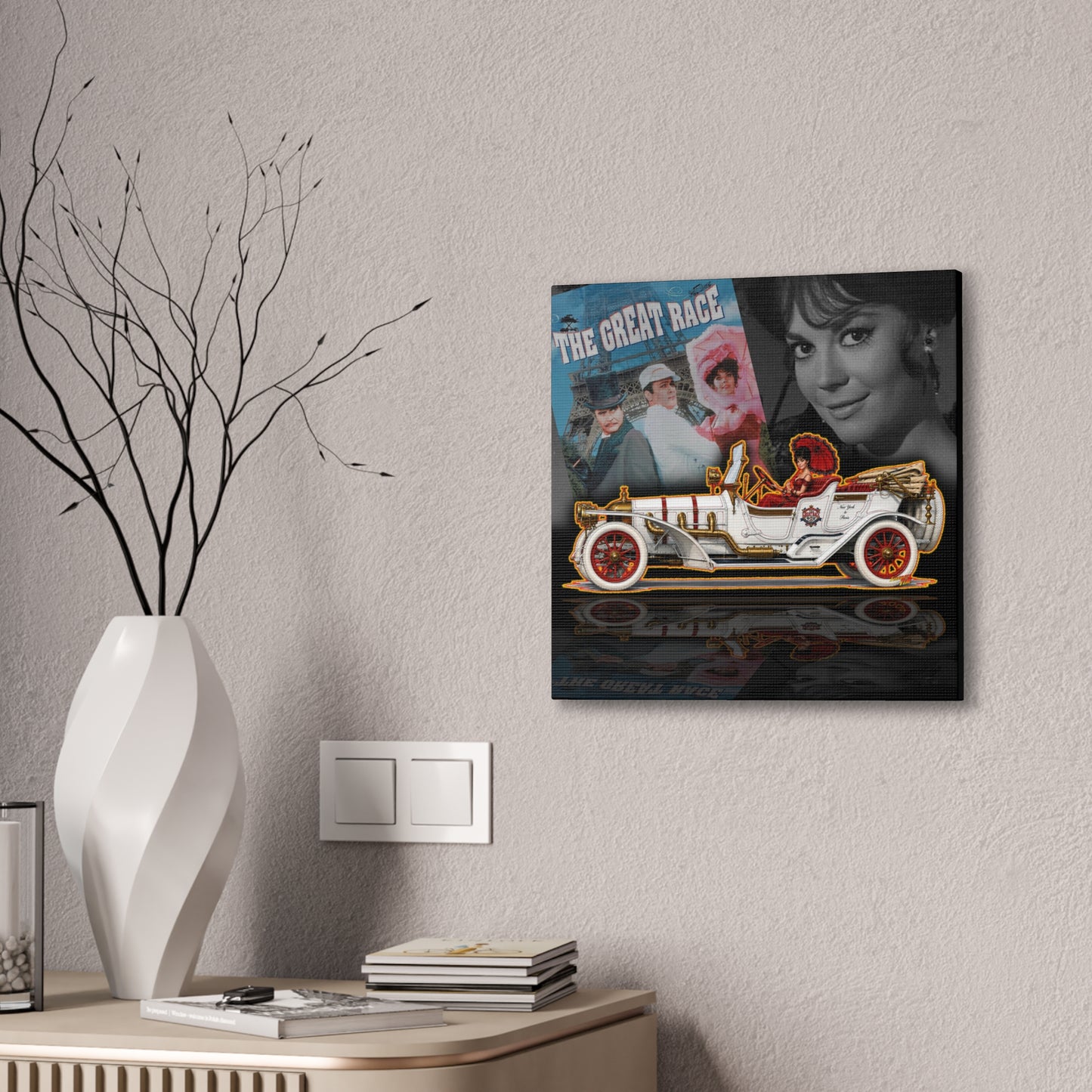THE GREAT RACE Leslie Special Collectible Fireball Art Canvas Stretched Print