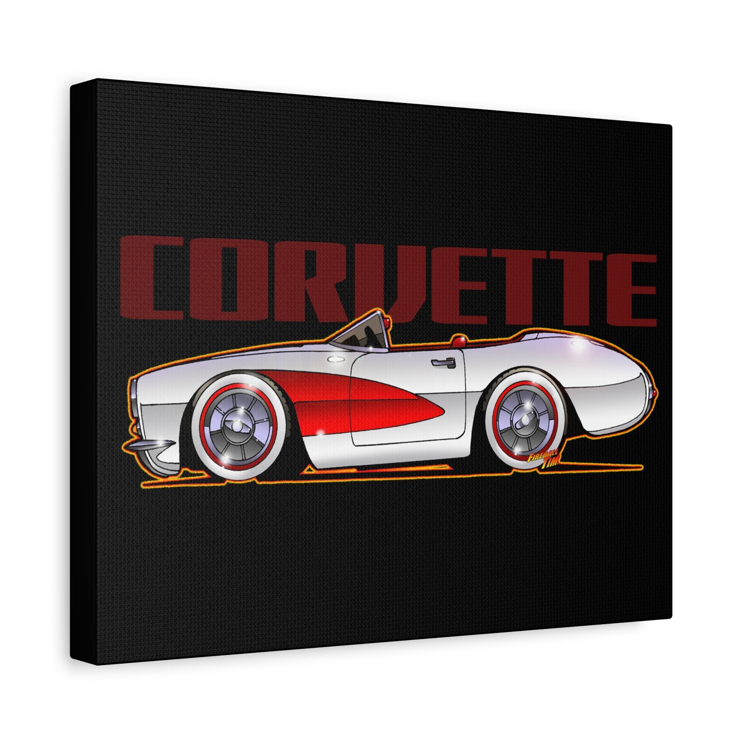 CORVETTE 1957 Collectible Fireball Art Canvas Print