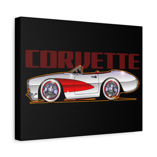 CORVETTE 1957 Collectible Fireball Art Canvas Print