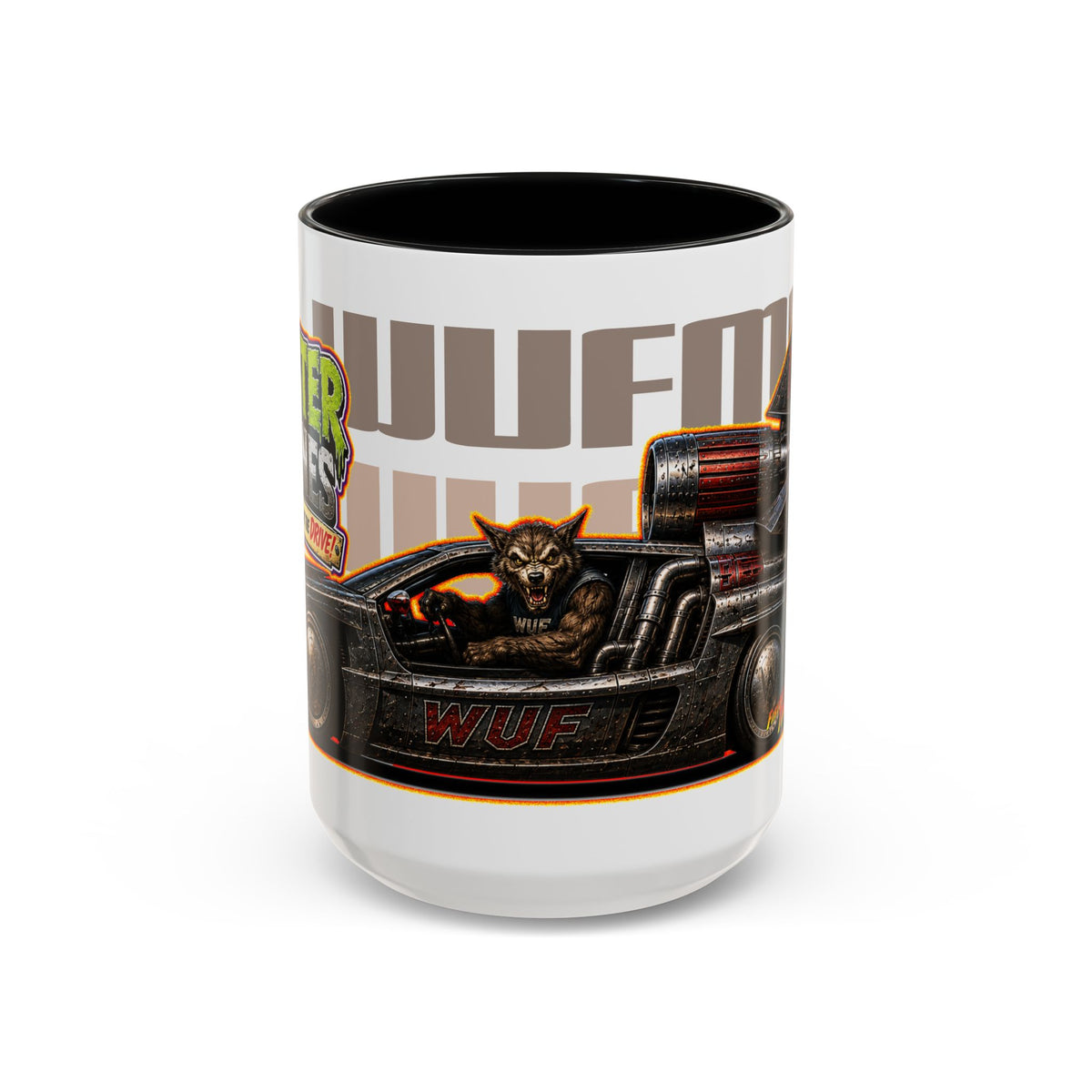 MONSTER MACHINES Wufman Halloween Collectible Fireball Art Coffee Mug - 2 Sizes