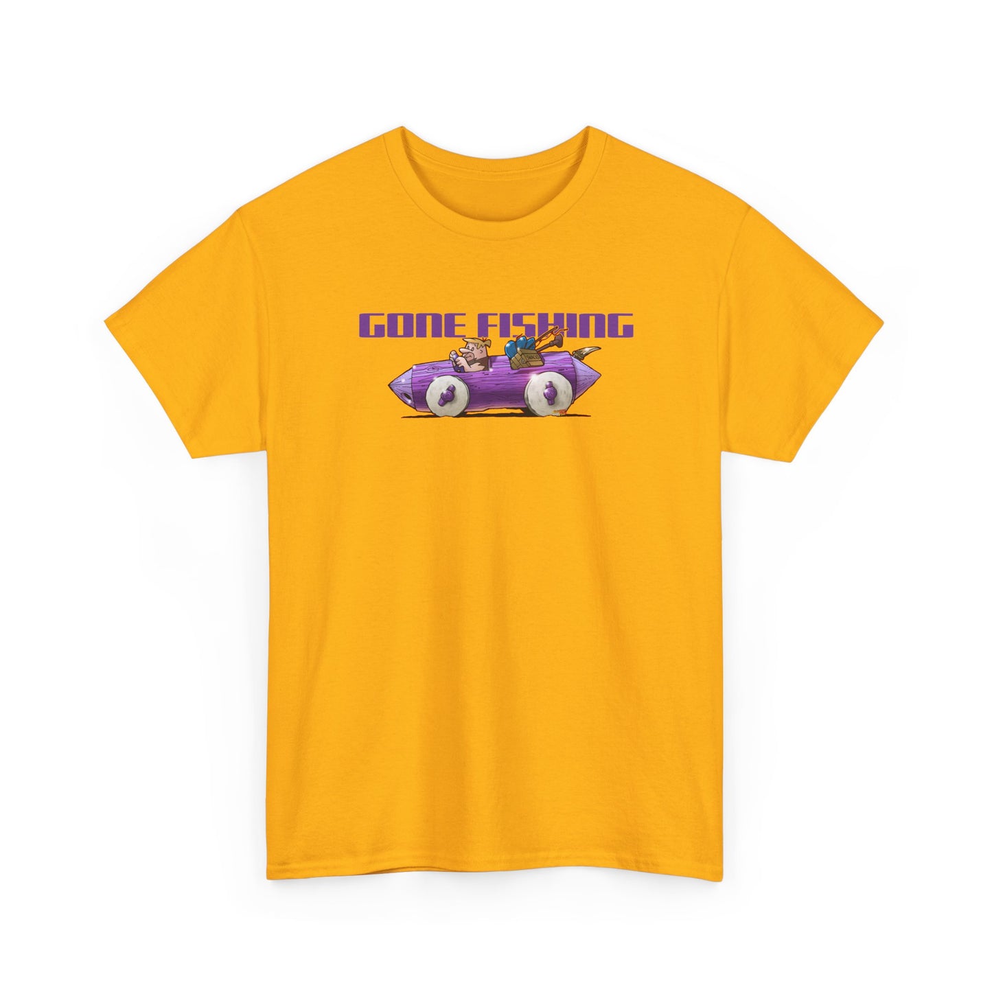 FLINSTONES BARNEY RUBBLE Gone Fishing Fireball Tee Shirt - Multiple Colors