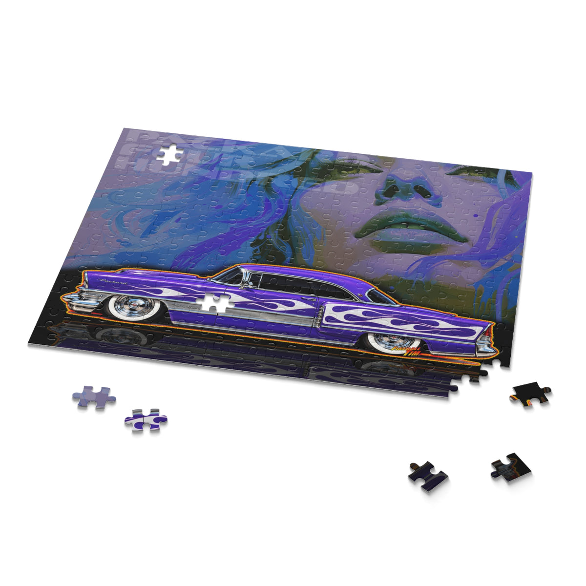 PACKARD 1955 Kustom Four Hundred Collectible Fireball Art Jigsaw Puzzle — Retro Custom Cars (120/252/500‑Piece)