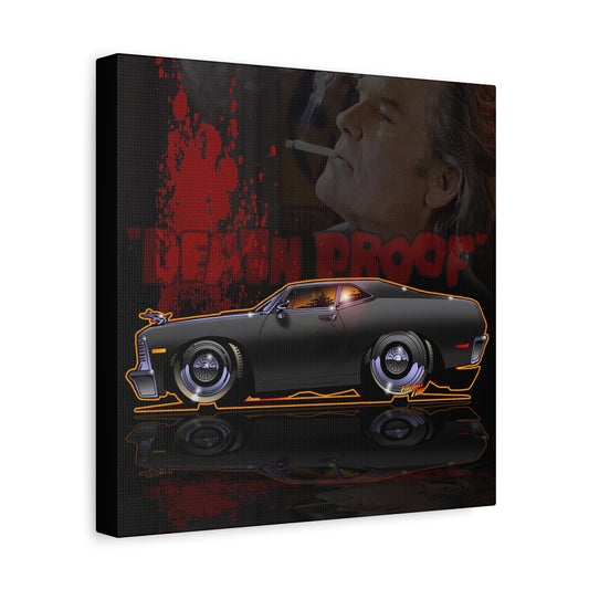 DEATH PROOF 1971 Chevy Nova Movie Car Canvas Art Wall Print - 12x12