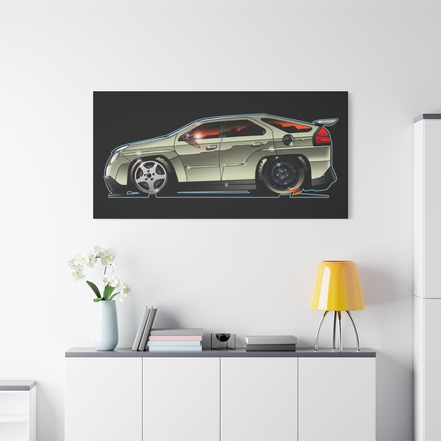 BREAKING BAD Pontiac Aztek Fireball Art Canvas Wall Print