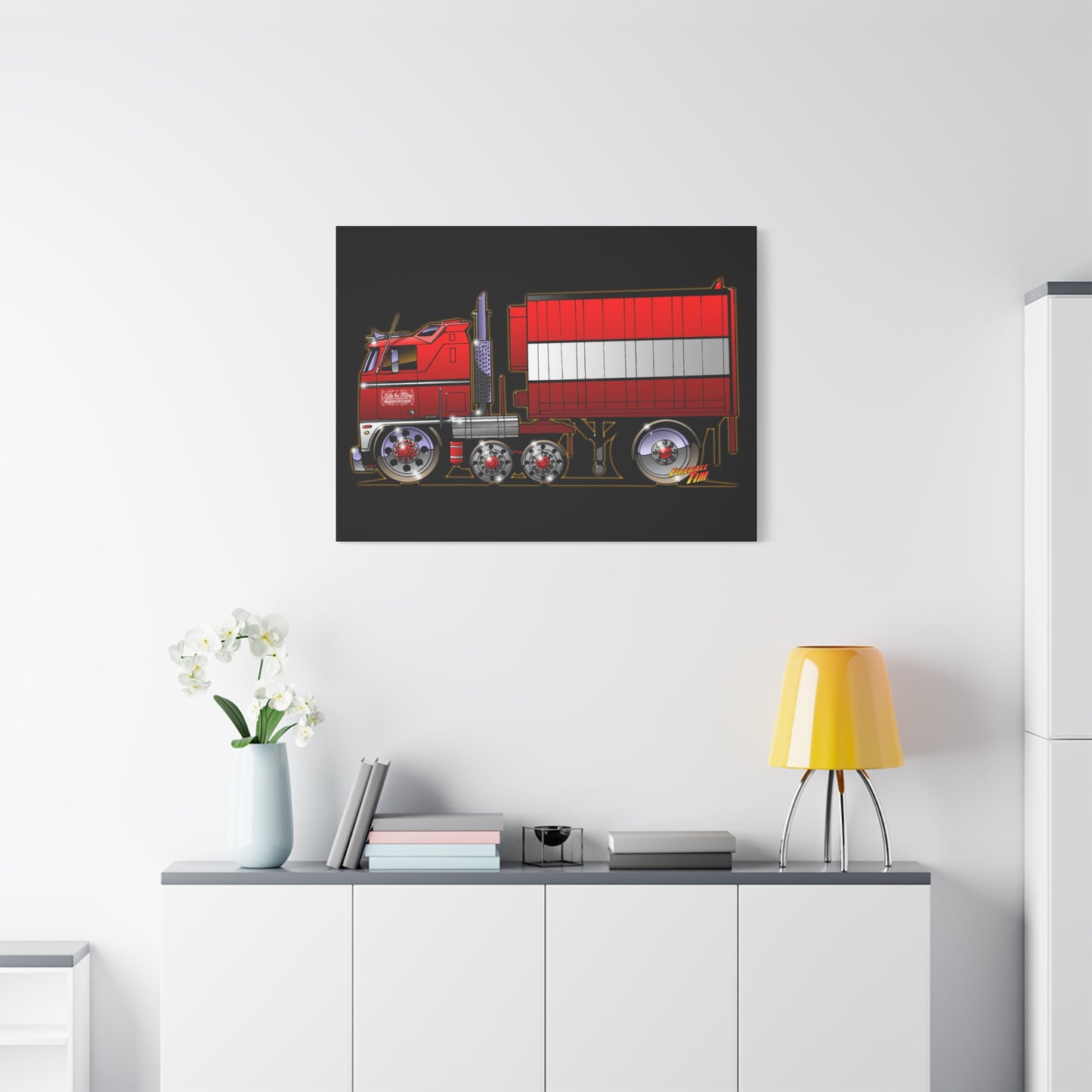 BJ AND THE BEAR TV Show Semi Truck Canvas Art Wall Print - 11x14