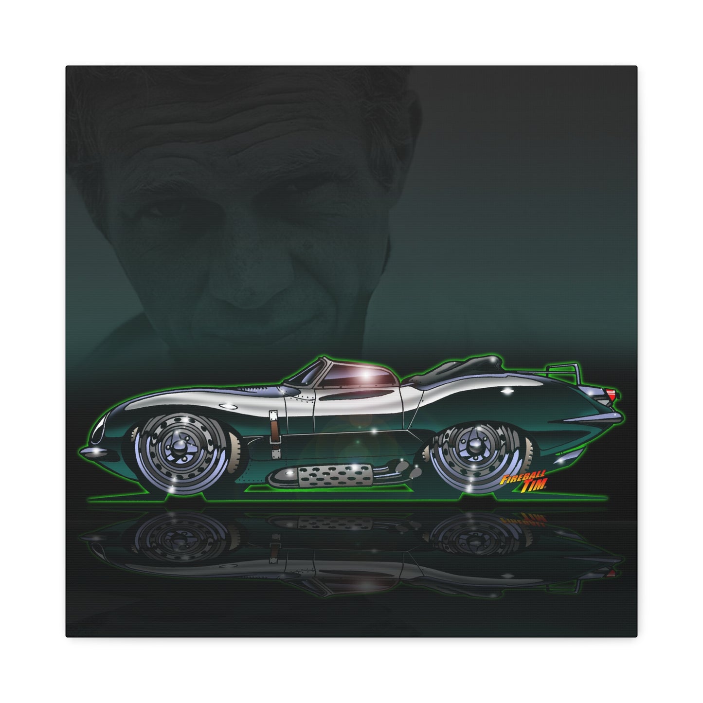 JAGUAR XKSS 1956 Steve McQueen MASTERPRINT Concept Art Canvas Print 3 Sizes