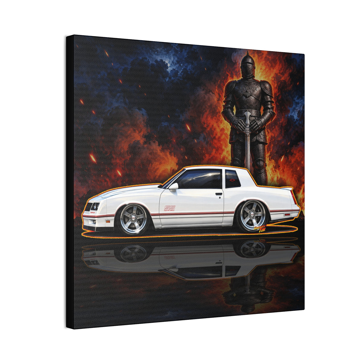 CHEVROLET MONTE CARLO 1987 Collectible Fireball Art Canvas Stretched Print